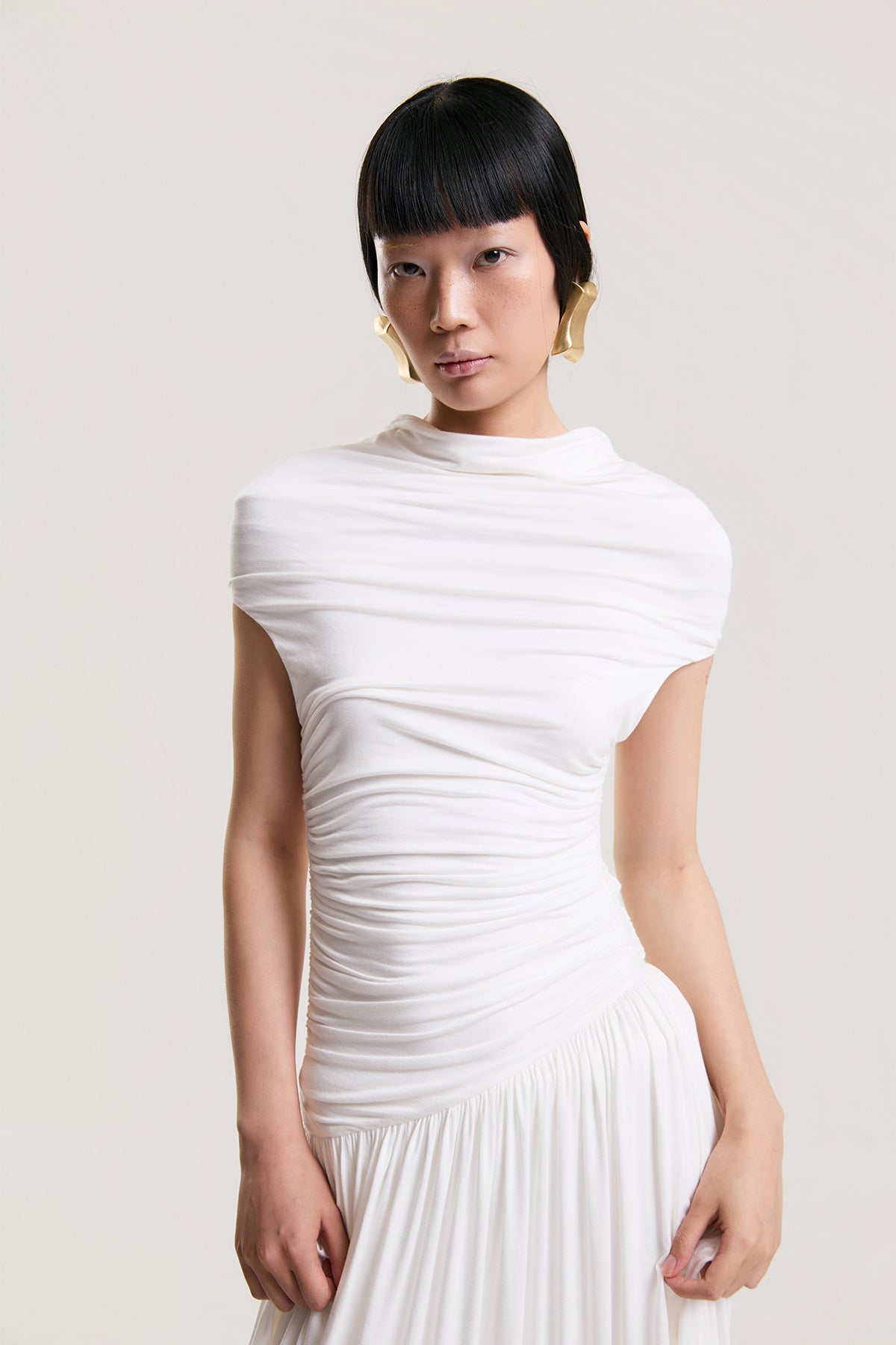 OTHER STORE Aura Convertible Off-Shoulder Maxi Dress in White
