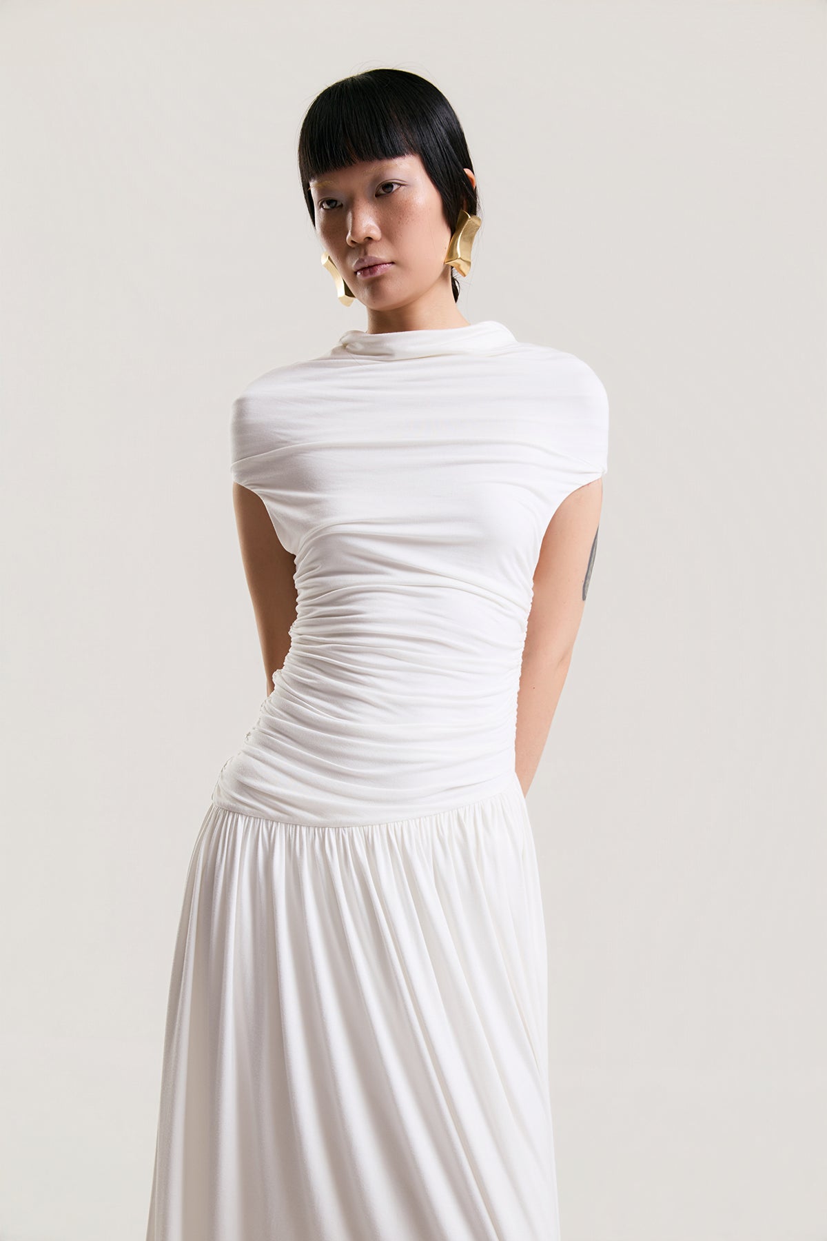 OTHER STORE Aura Convertible Off-Shoulder Maxi Dress in White
