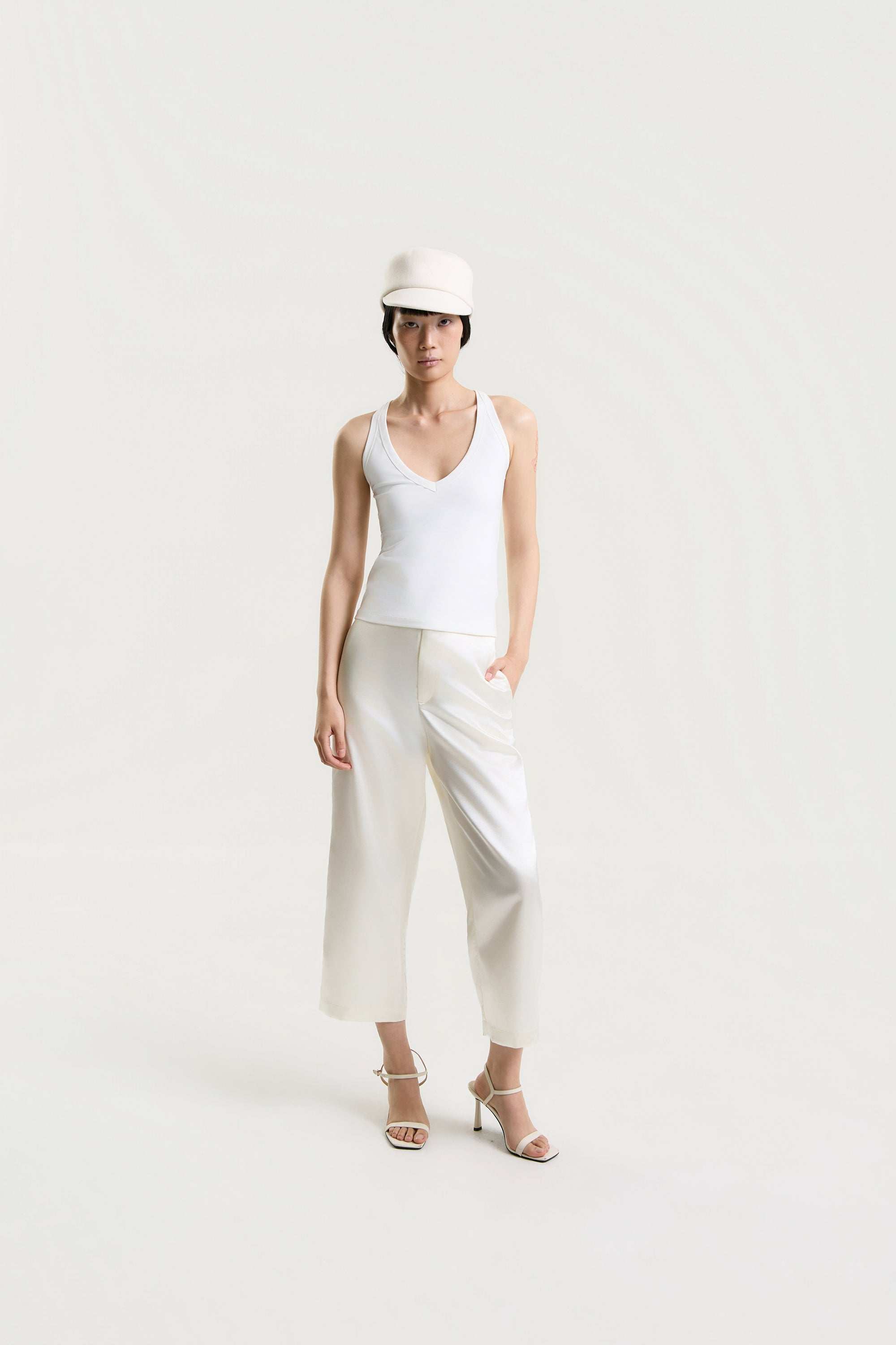 OTHER STORE Aveline Sculpt Tank in White