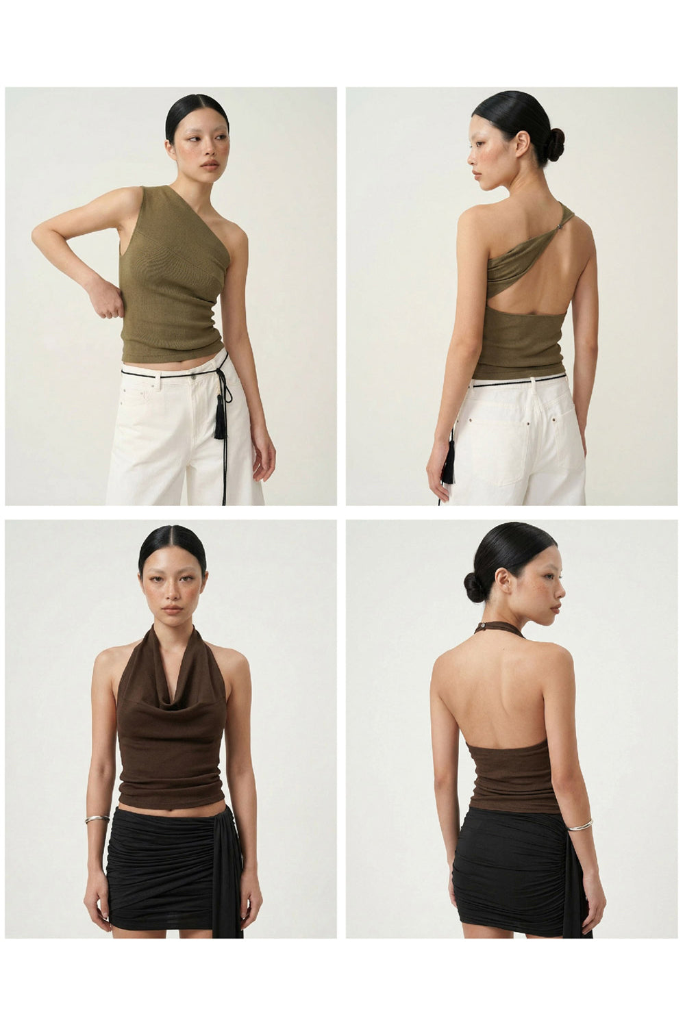 OTHER STORE Margaux Convertible Top 2-Way Wear Knit Top Truffle Brown