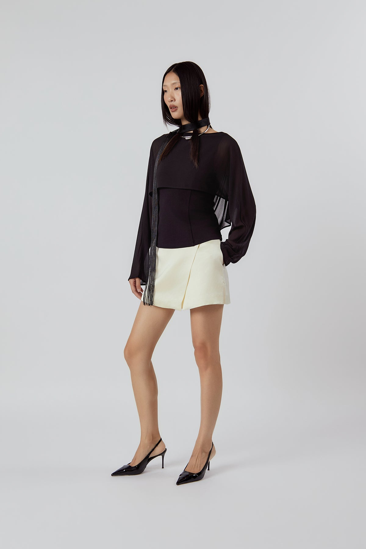 OTHER STORE Daria Wrap-Front Skort in Ivory