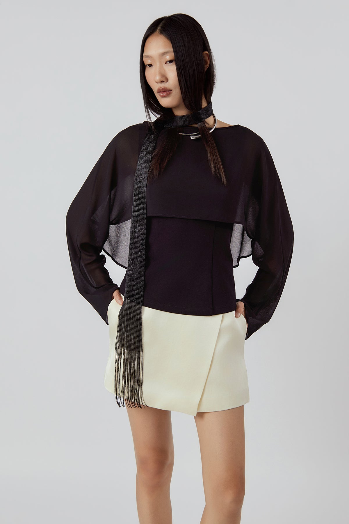 OTHER STORE Daria Wrap-Front Skort in Ivory