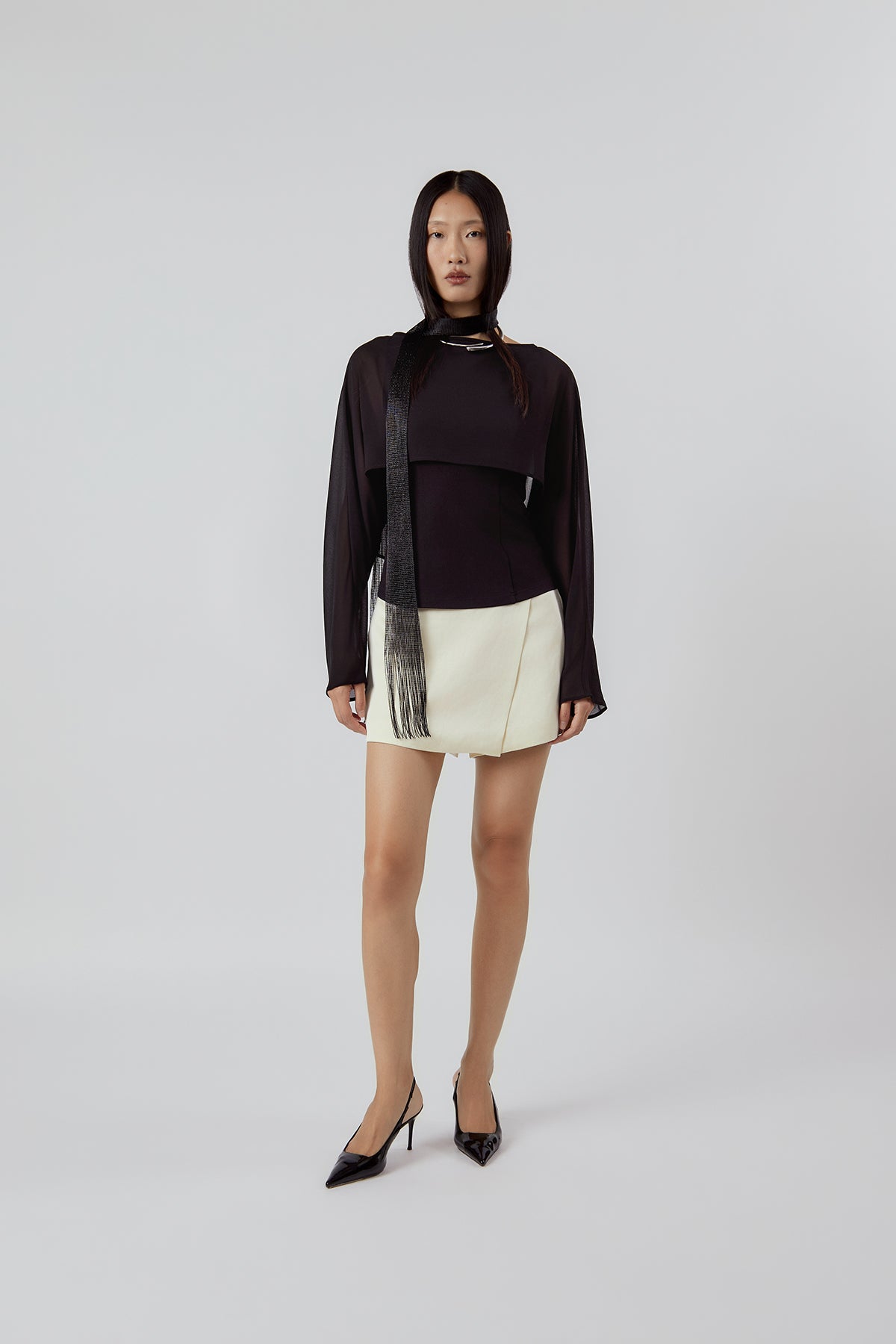 OTHER STORE Daria Wrap-Front Skort in Ivory