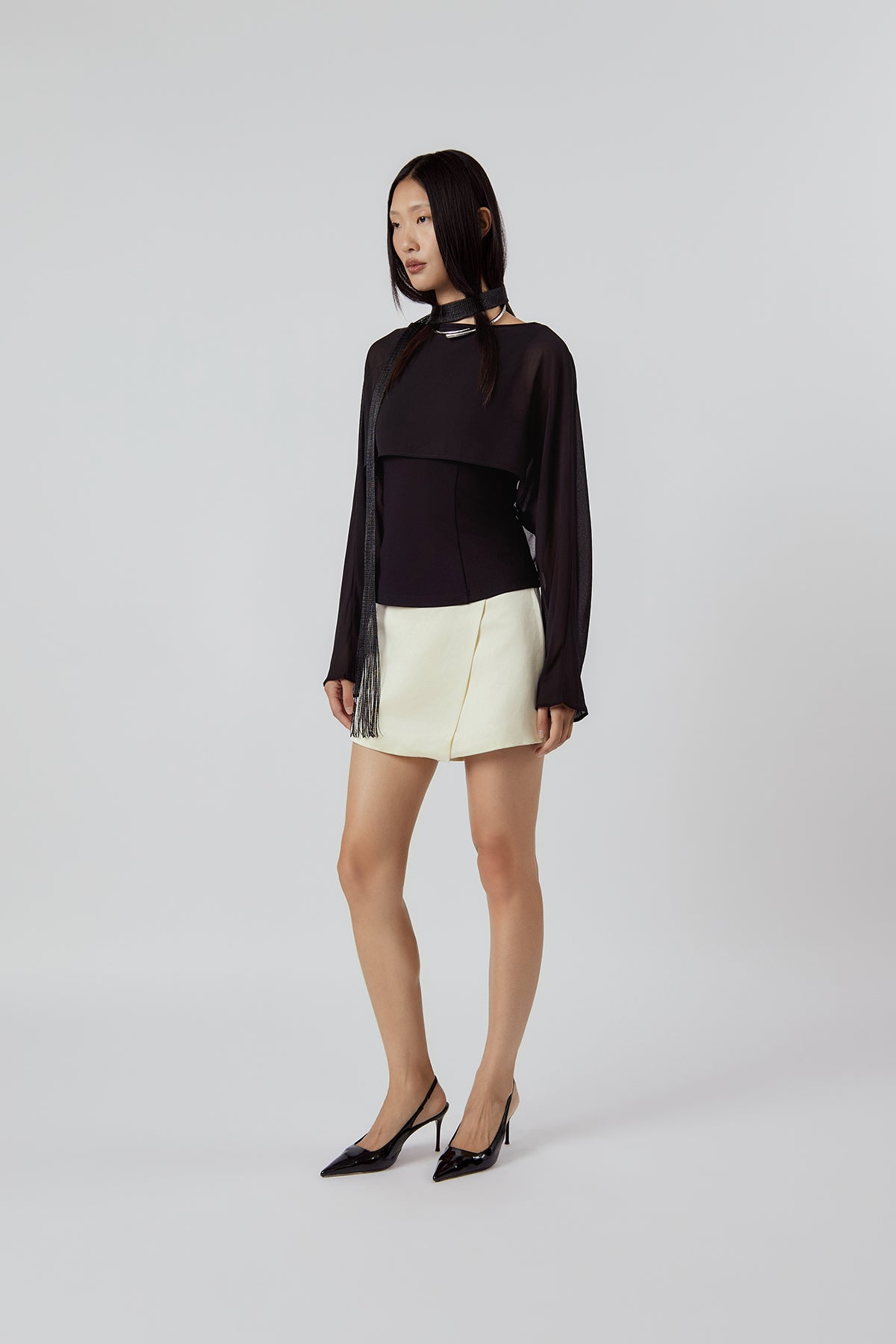 OTHER STORE Daria Wrap-Front Skort in Ivory