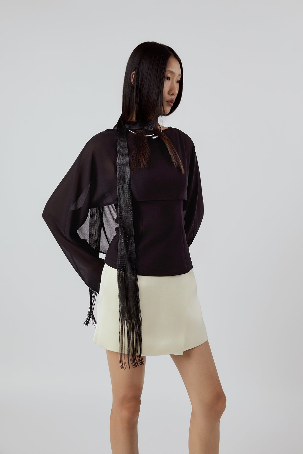 OTHER STORE Daria Wrap-Front Skort in Ivory