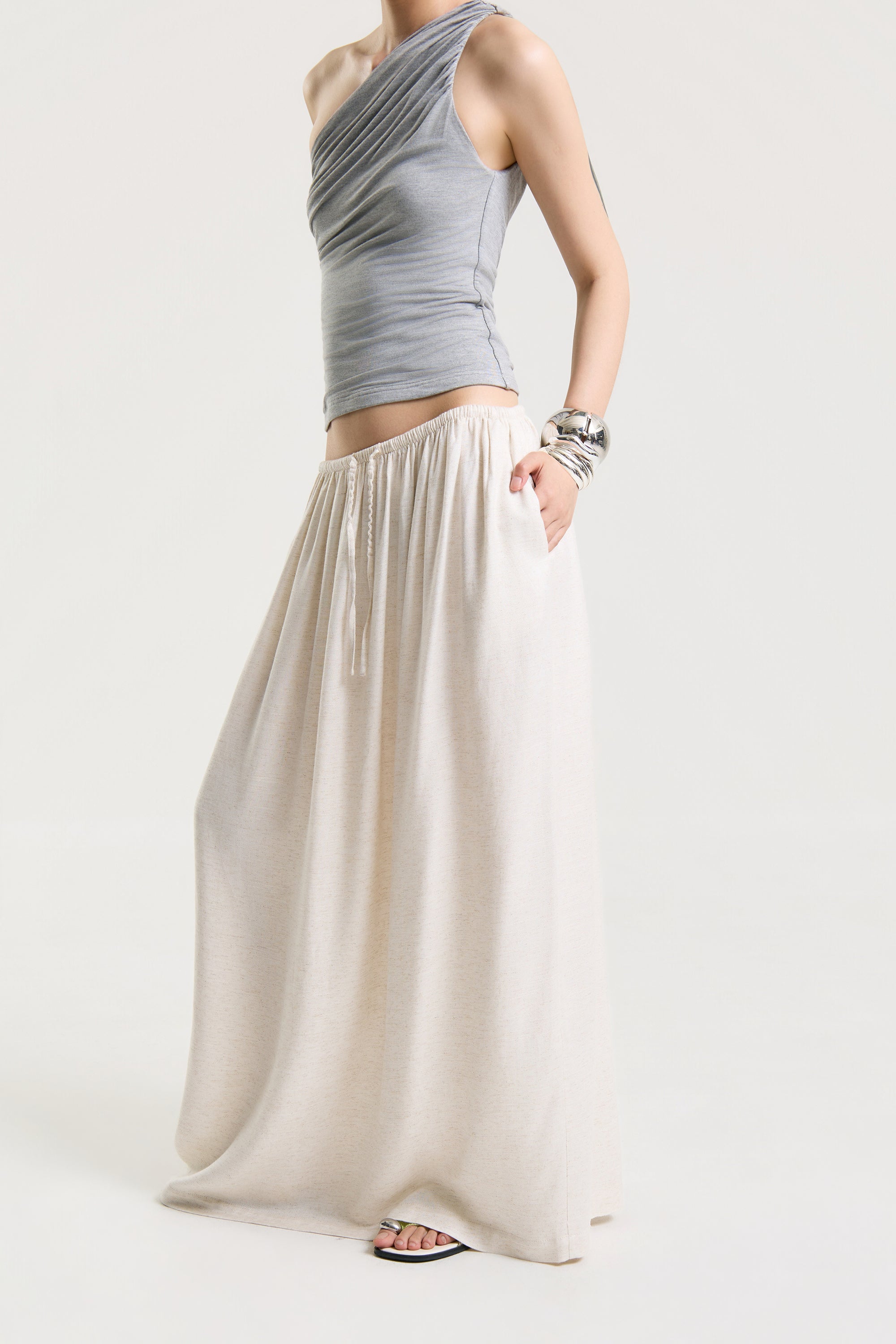 OTHER STORE Drift Linen Drawstring Maxi Skirt