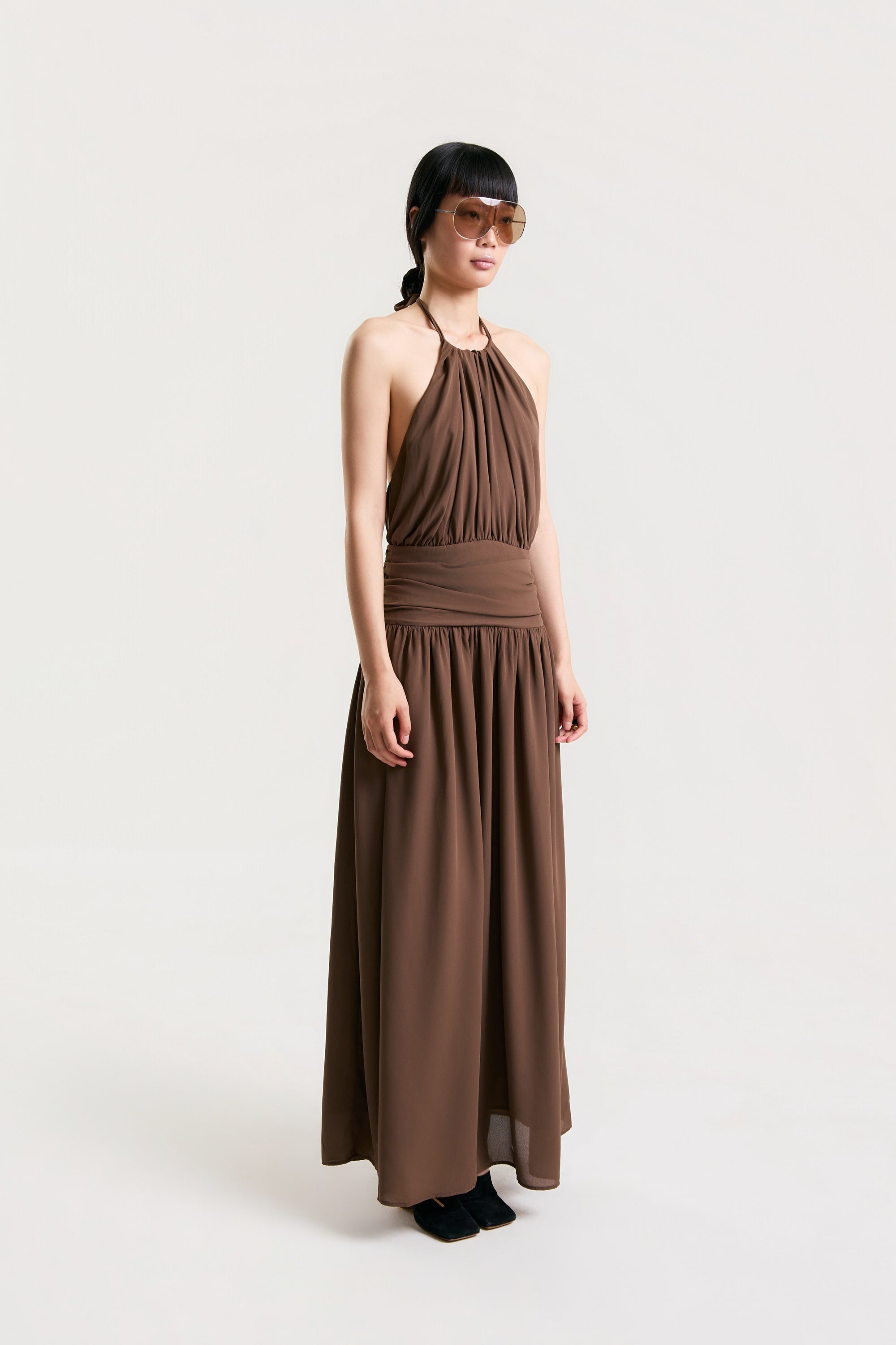 OTHER STORE Dune Halter Gathered Maxi Dress