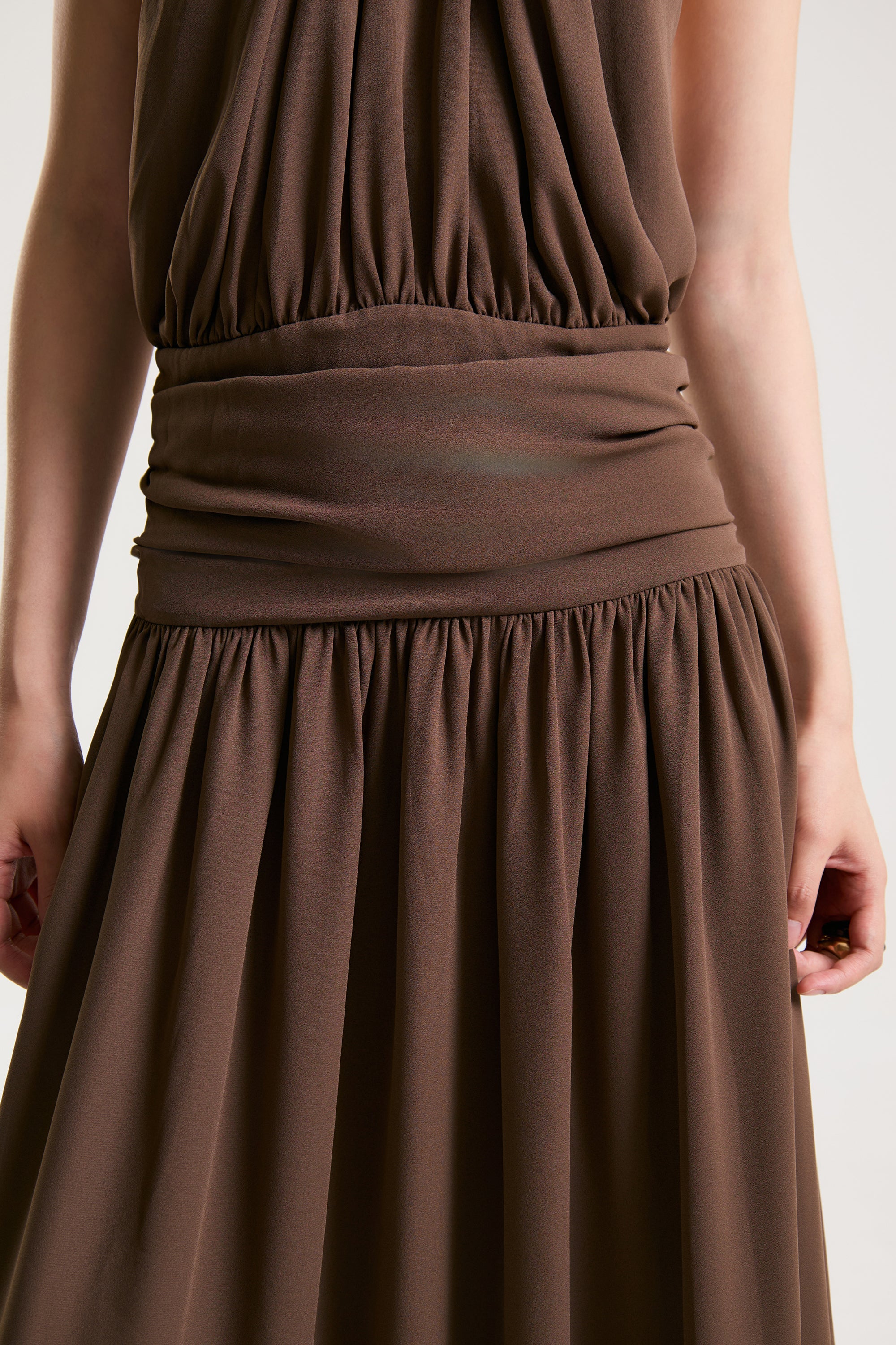 OTHER STORE Dune Halter Gathered Maxi Dress