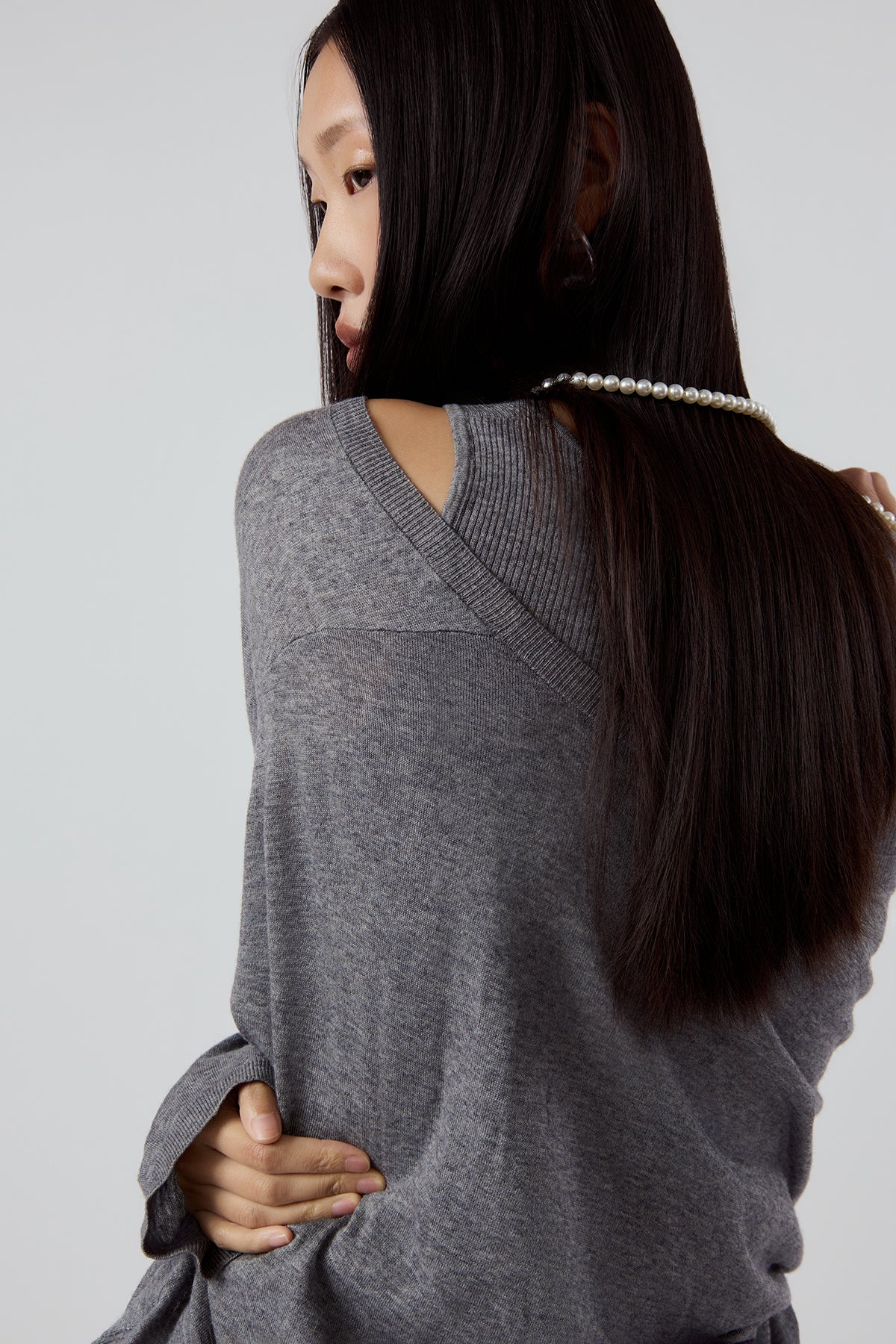 Other Store Elara Layered Knit Set in Grey