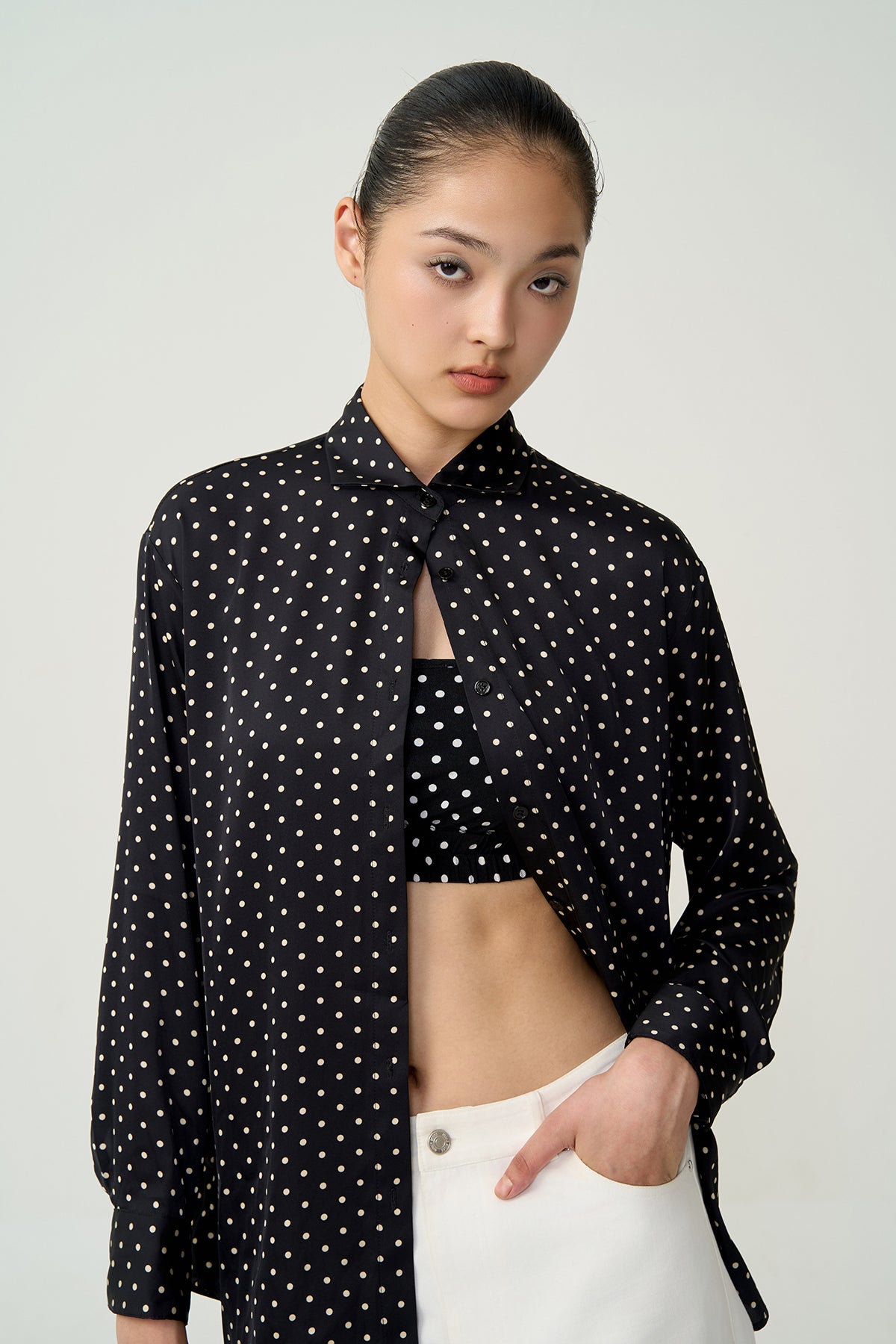 Elliot Relaxed Dot Shirt Black