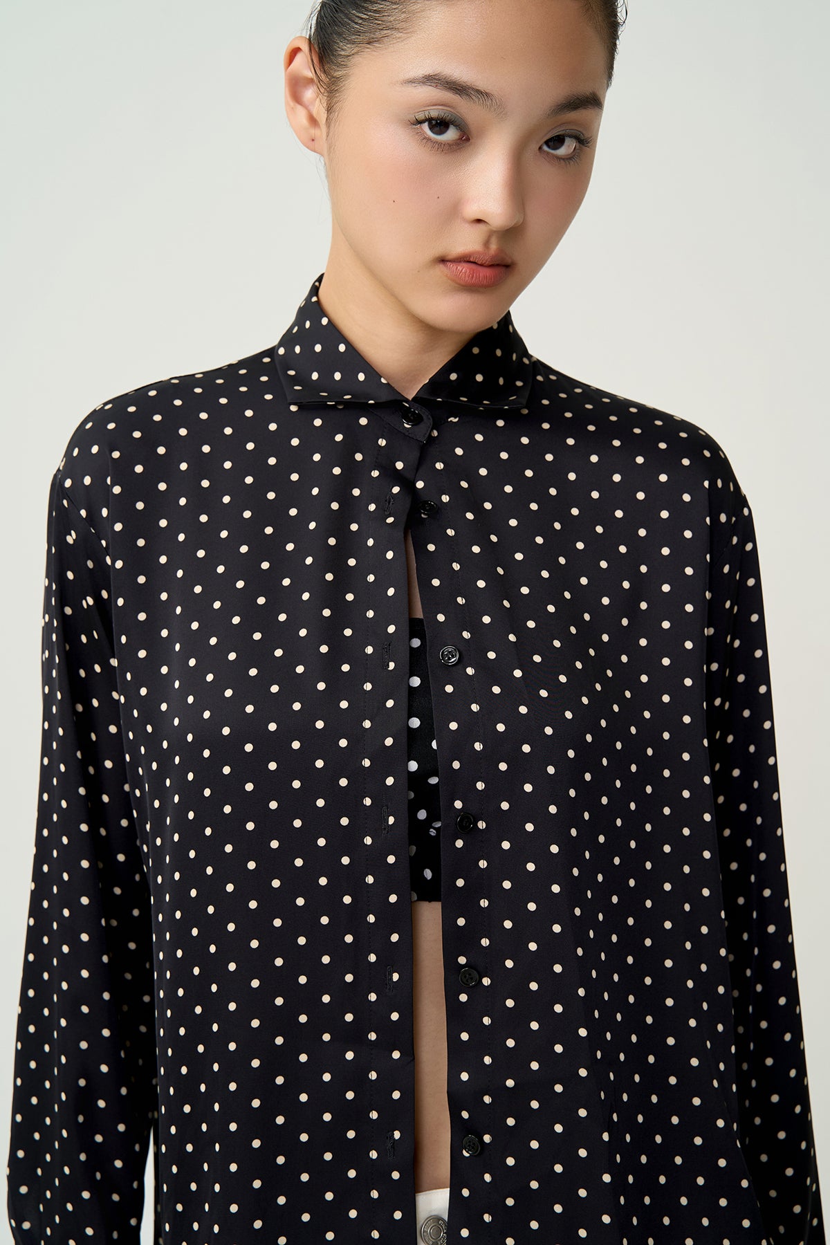 Elliot Relaxed Dot Shirt Black