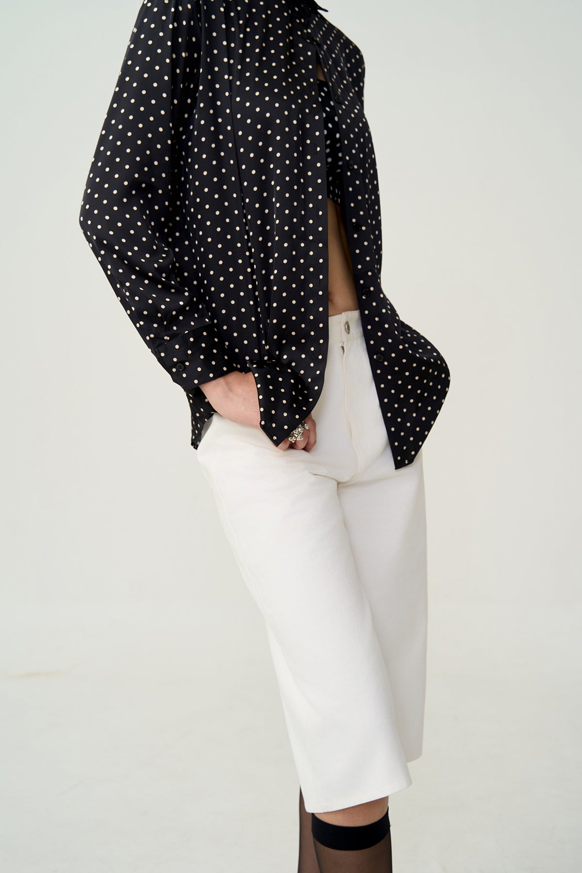 Elliot Relaxed Dot Shirt Black