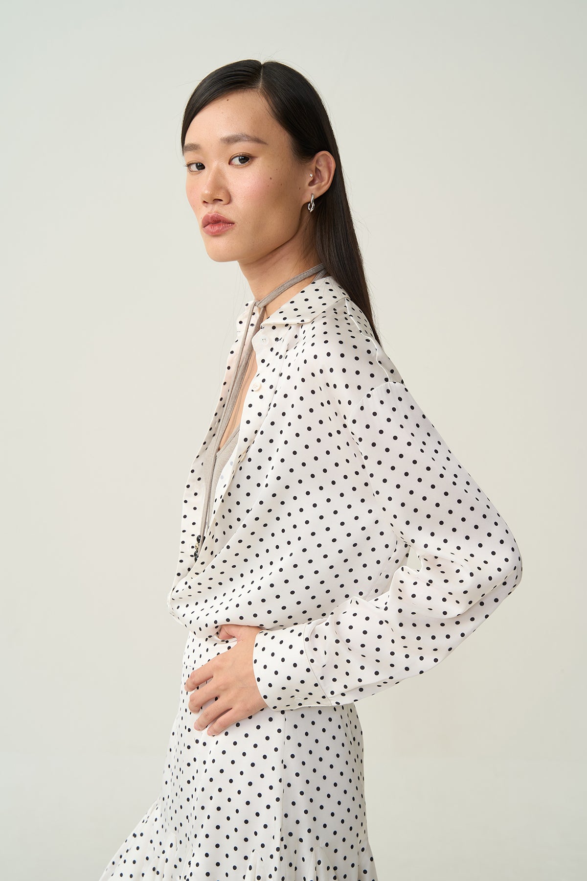 Elliot Relaxed Dot Shirt Ivory