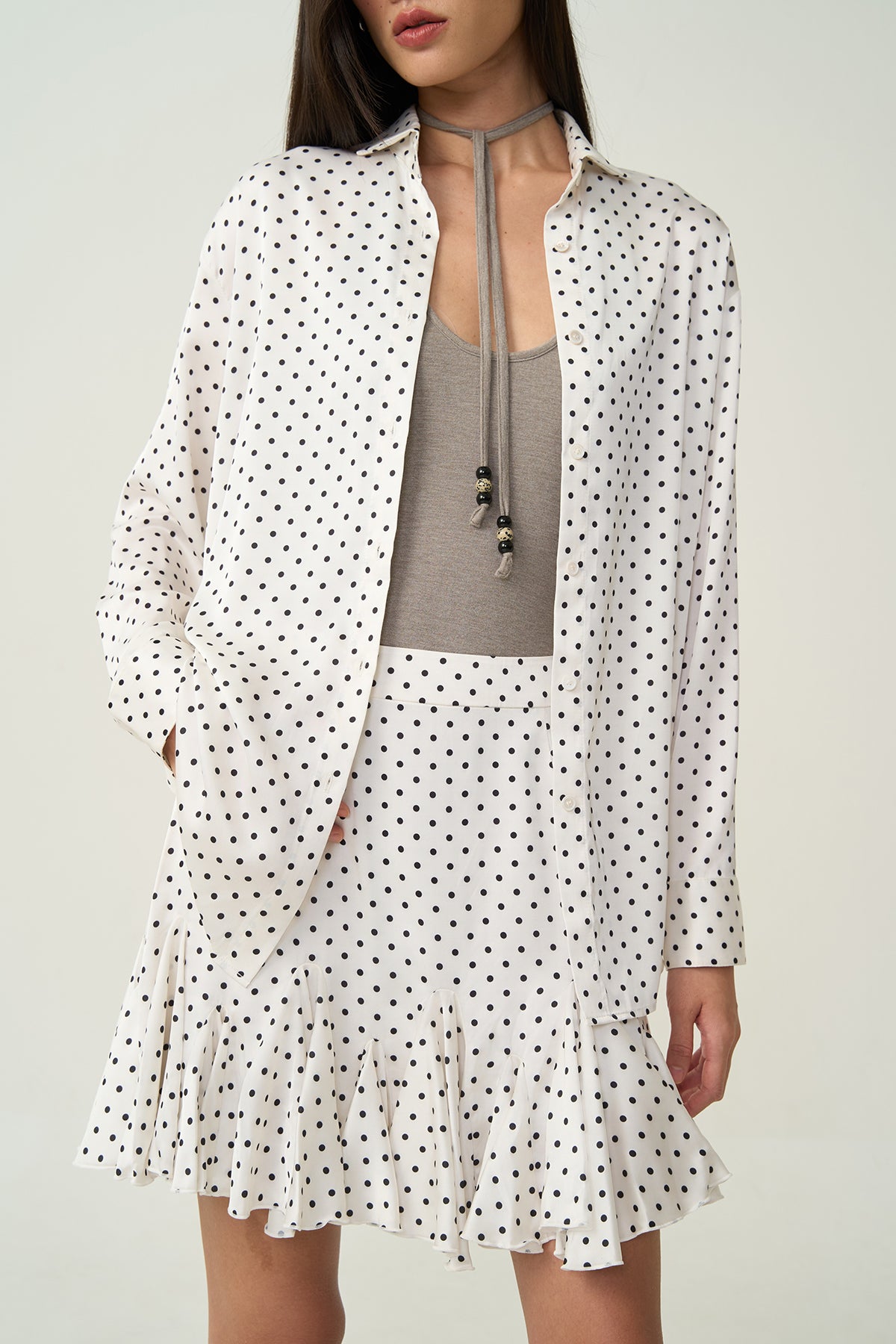 Elliot Relaxed Dot Shirt Ivory