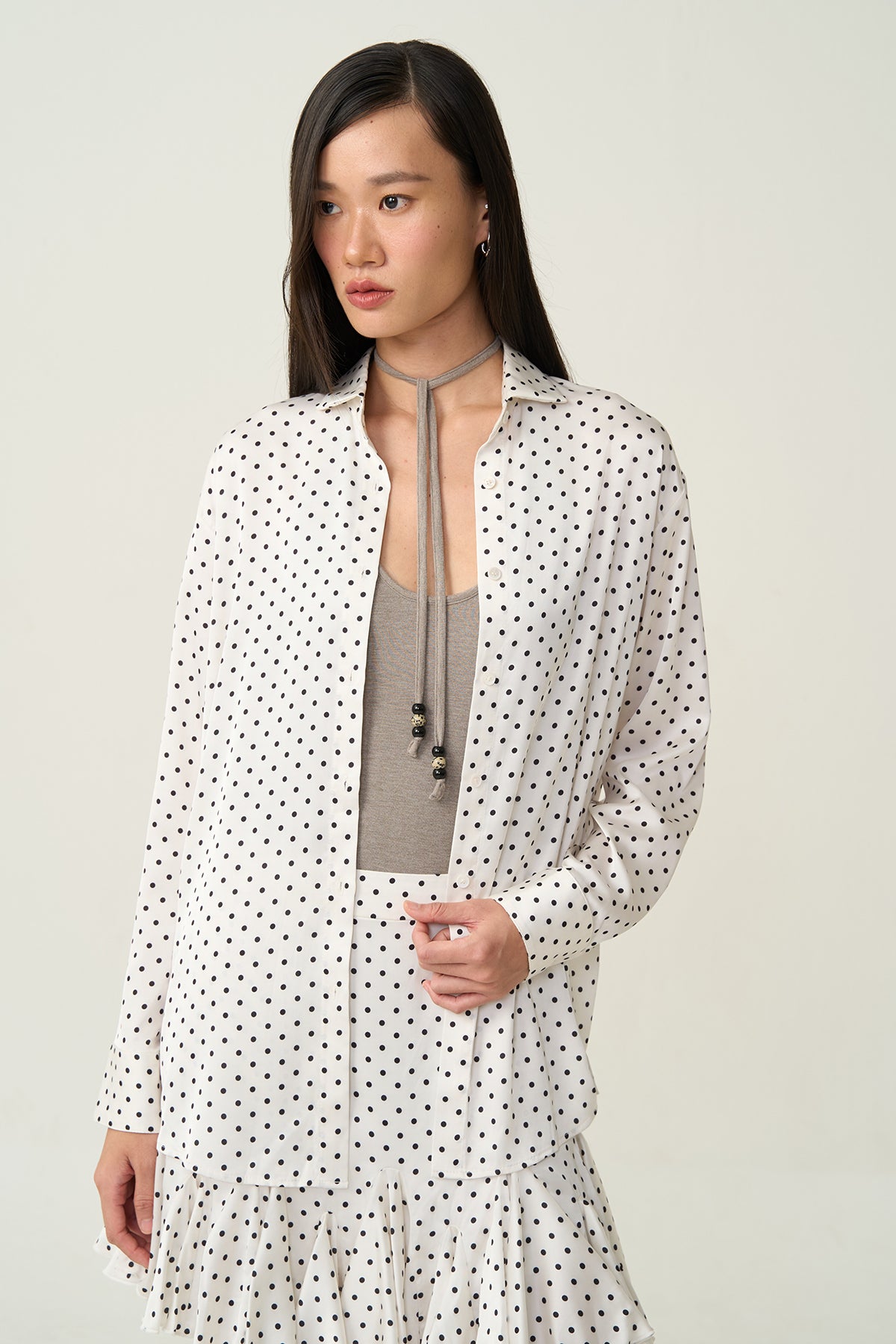 Elliot Relaxed Dot Shirt Ivory