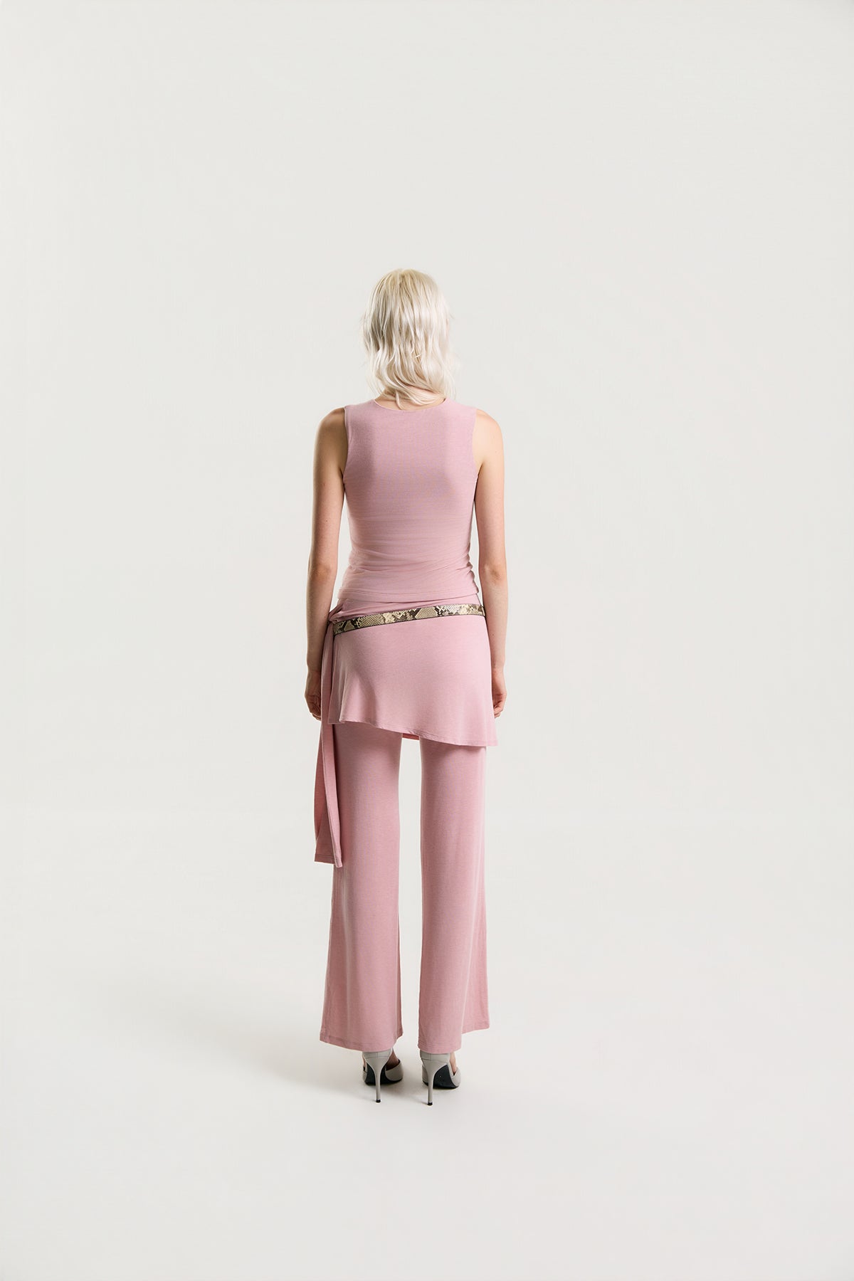 OTHER STORE Elowen Layered Wrap Pants Set in Dusty Pink