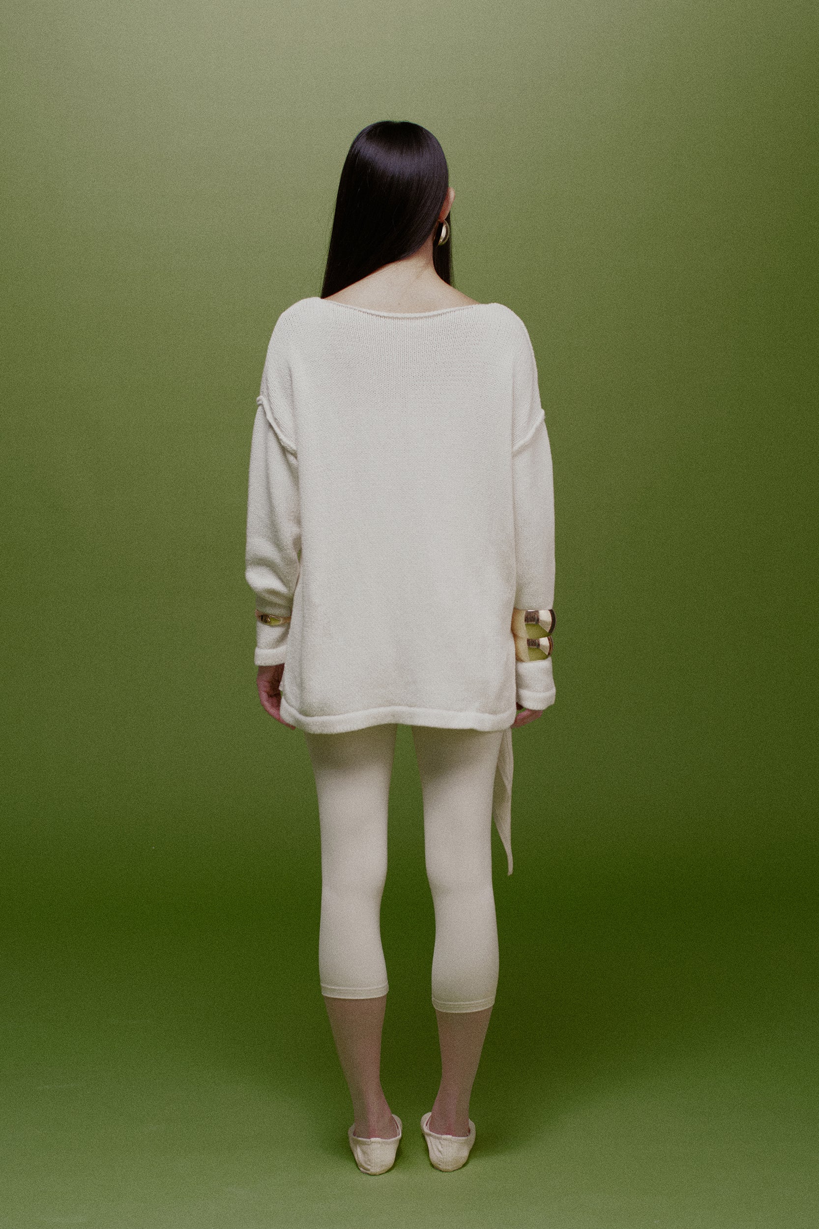 Elsa Seam-Detailed Slouchy Cotton Sweater