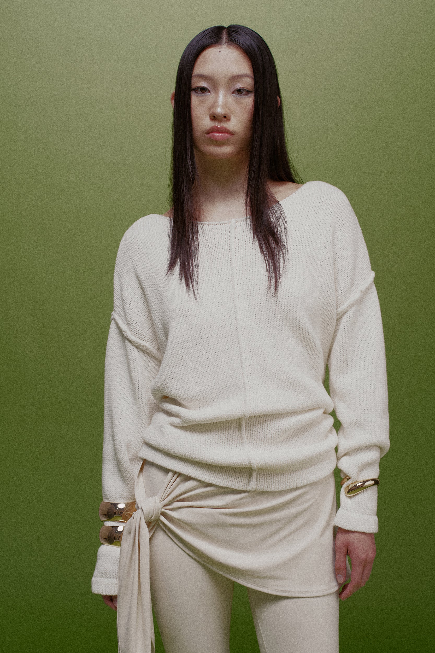 Elsa Seam-Detailed Slouchy Cotton Sweater