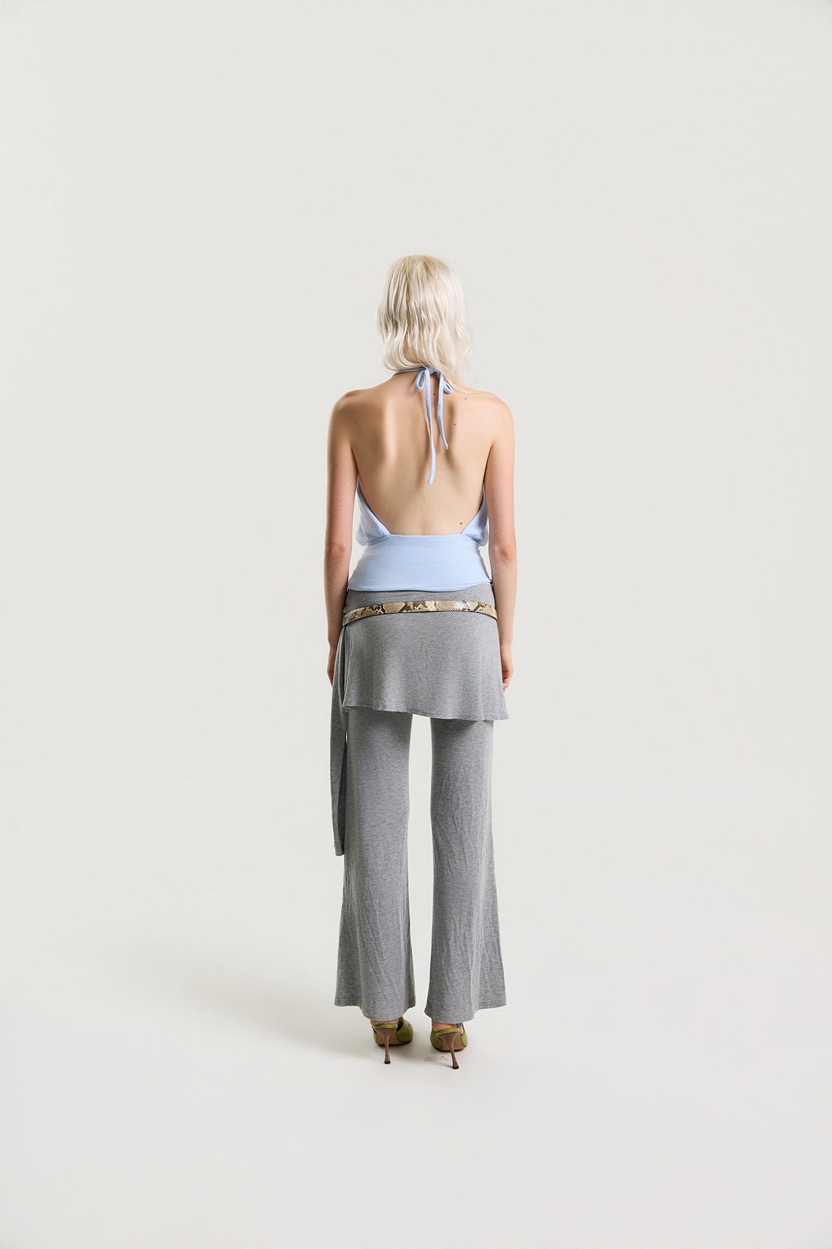 OTHER STORE Halo Gathered Halter Top in Blue
