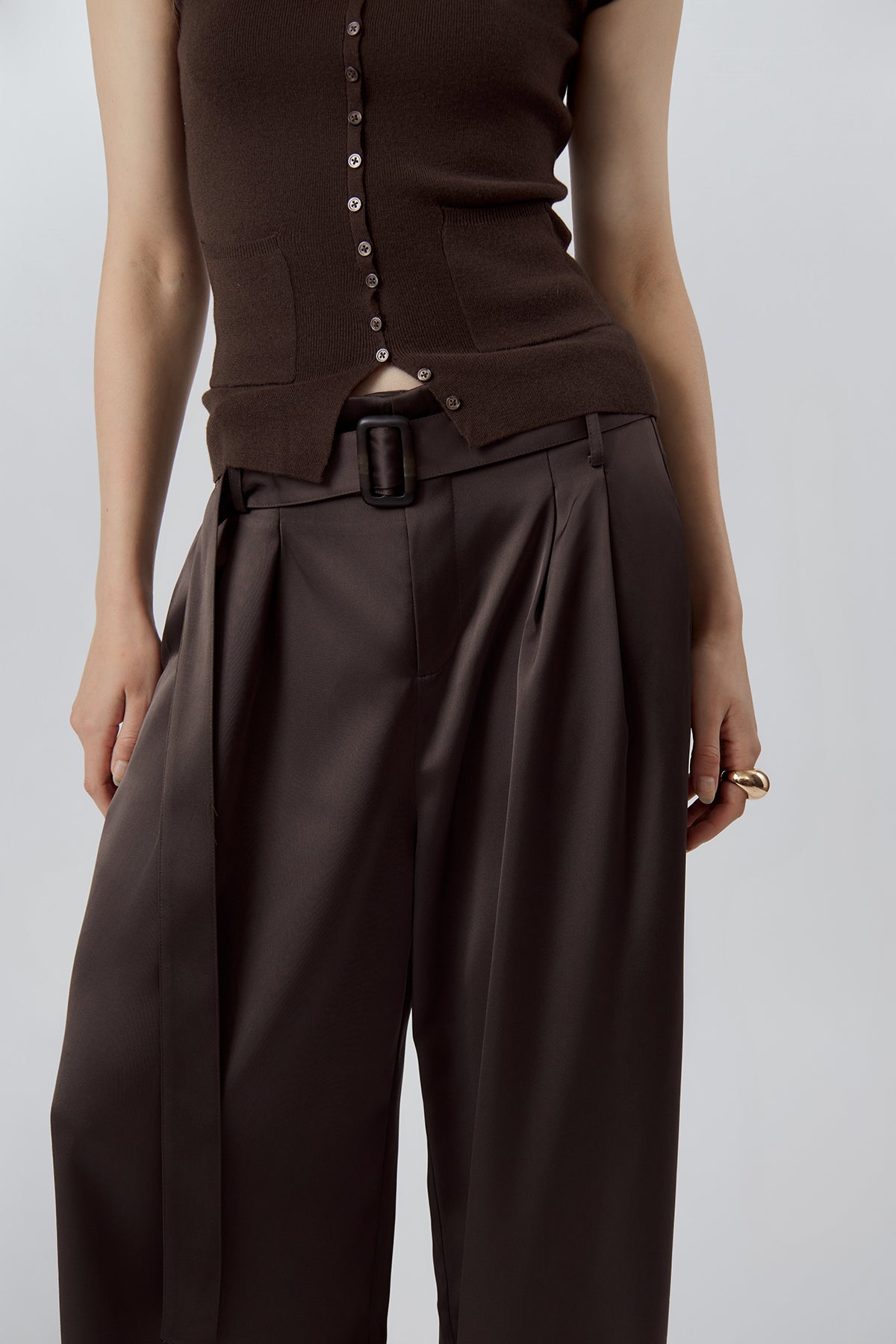 OTHER STORE Mariel Belted Wide-Leg Pants