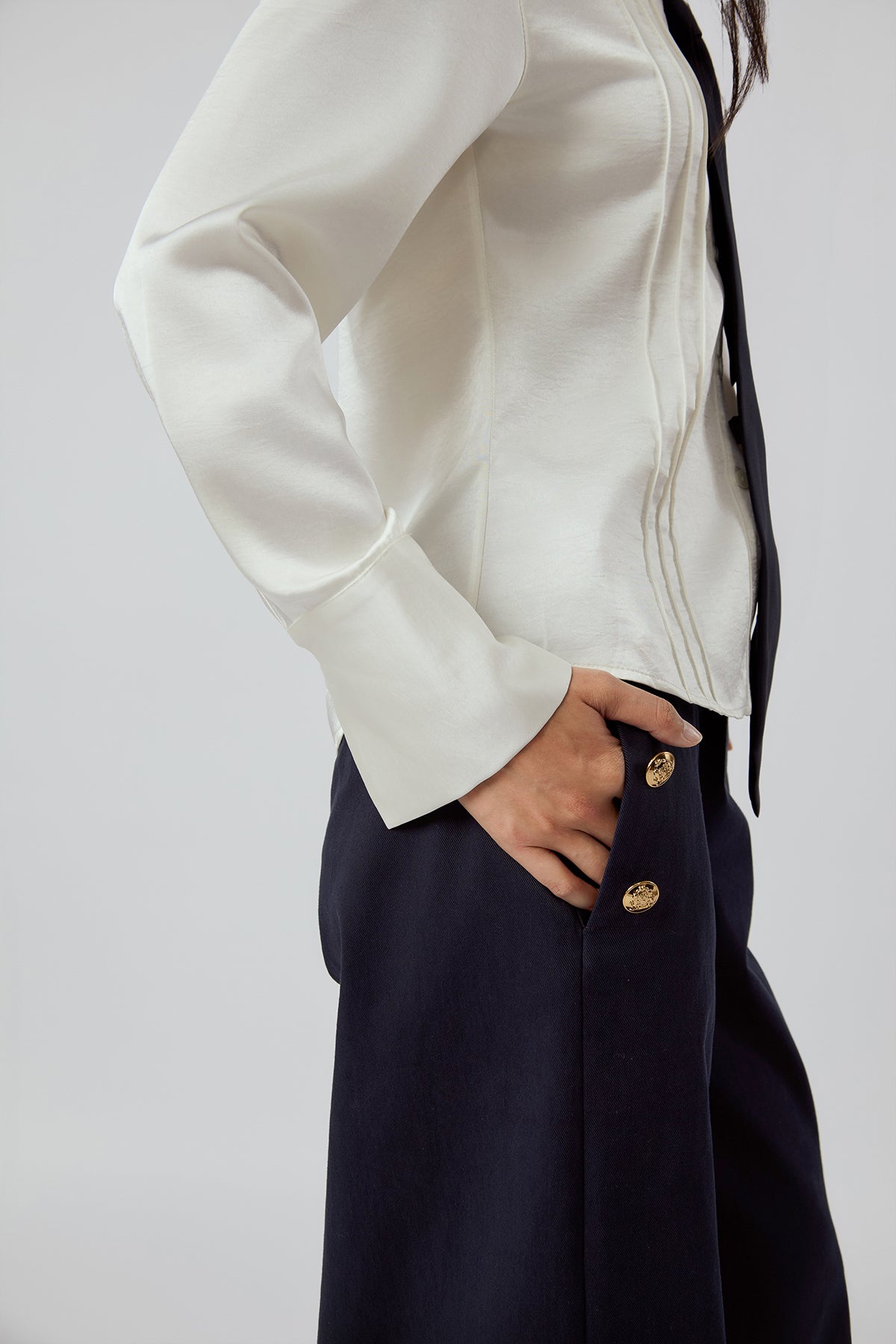 Other Store Mariner Wide-Leg Cotton Pants in Navy