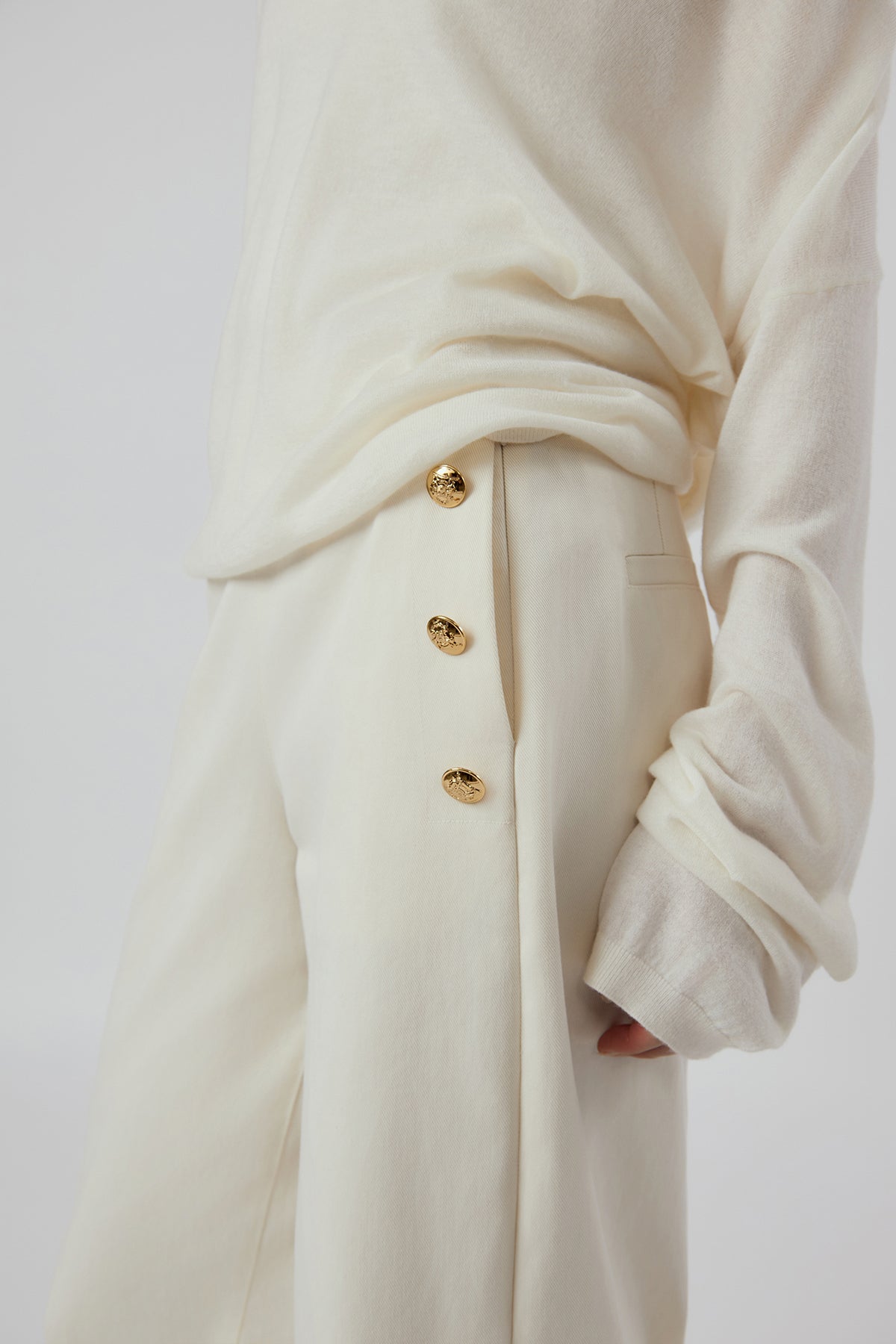 Other Store Mariner Wide-Leg Cotton Pants in Ivory