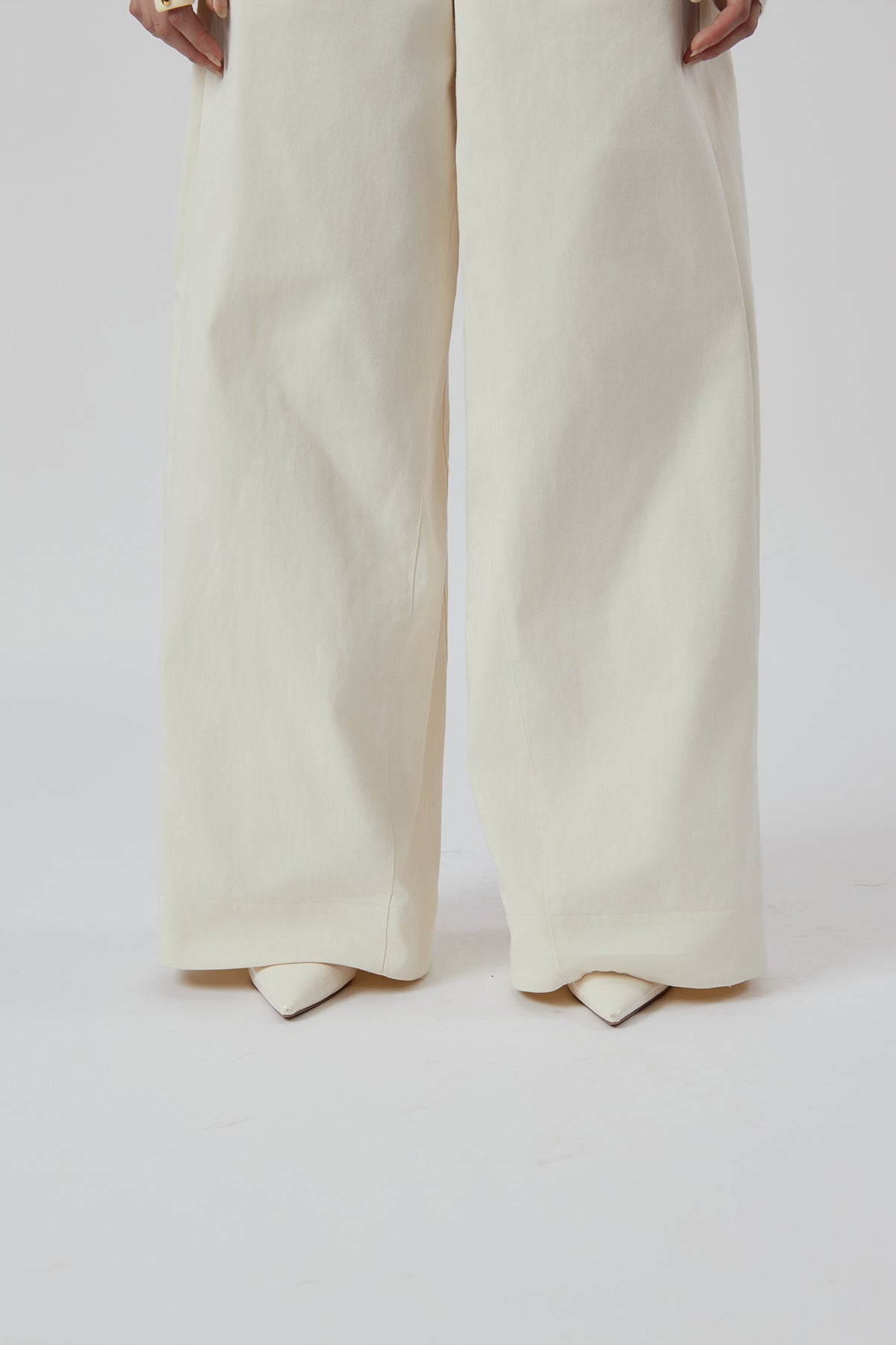 Other Store Mariner Wide-Leg Cotton Pants in Ivory