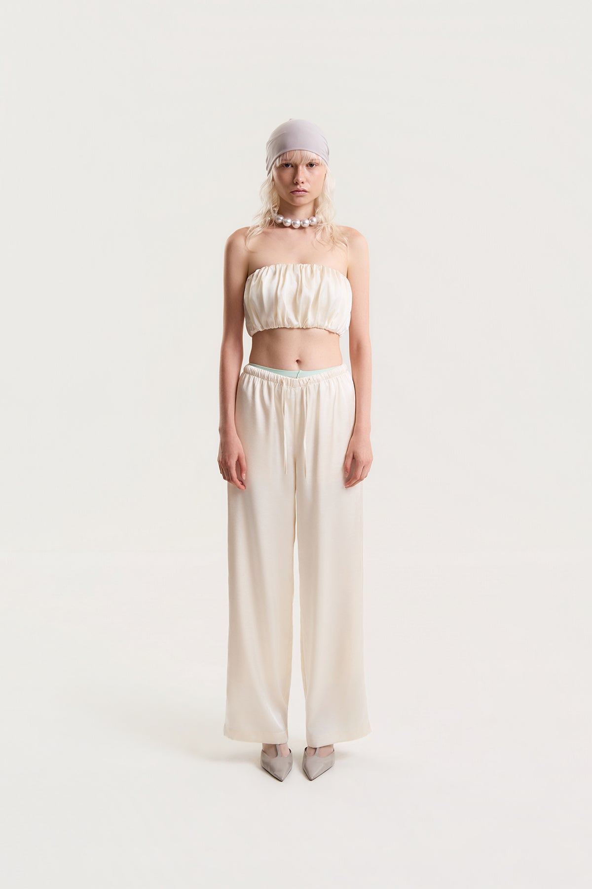 OTHER STORE Mirelle Ruched Strapless Tube Top in Ivory