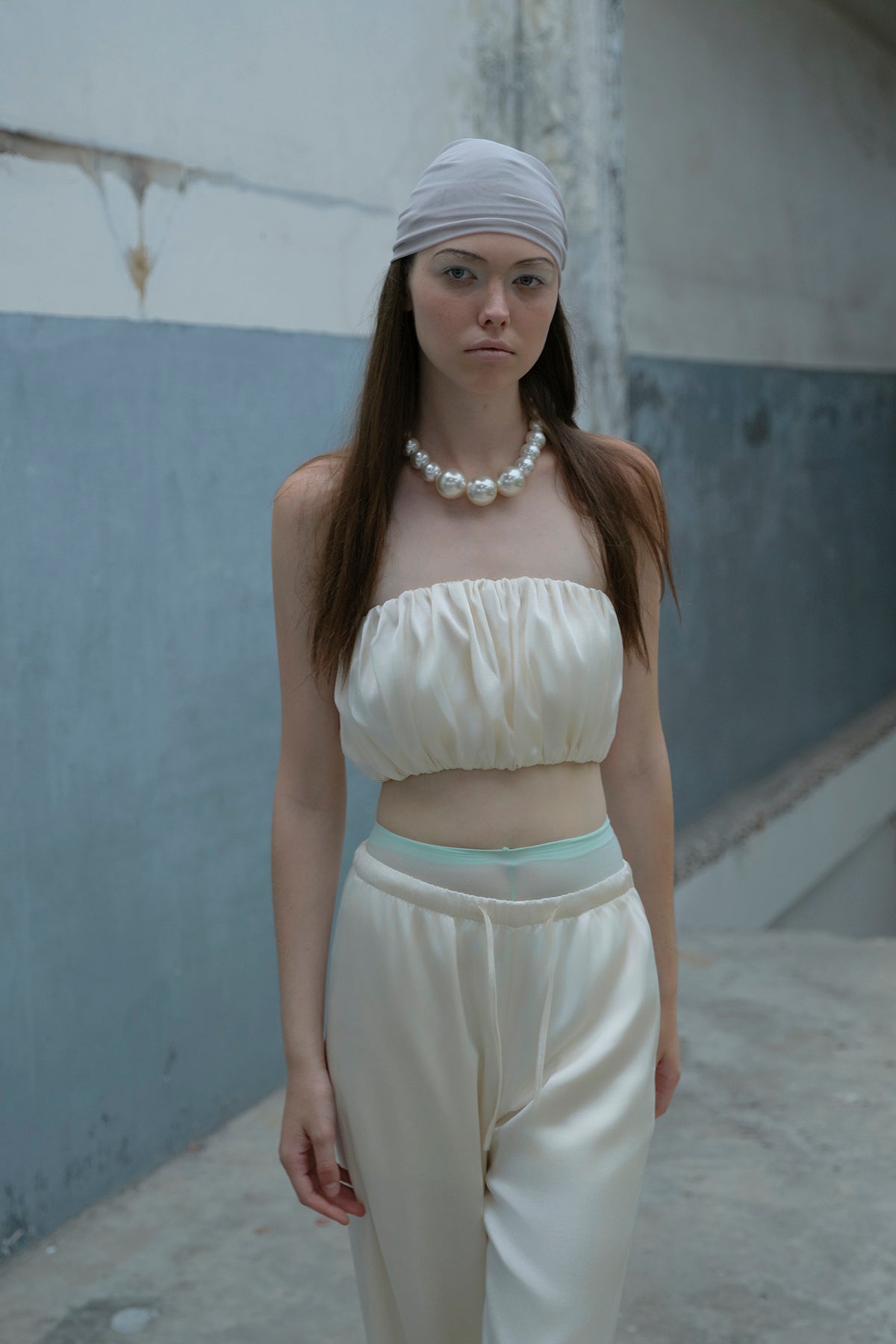 OTHER STORE Mirelle Ruched Strapless Tube Top in Ivory