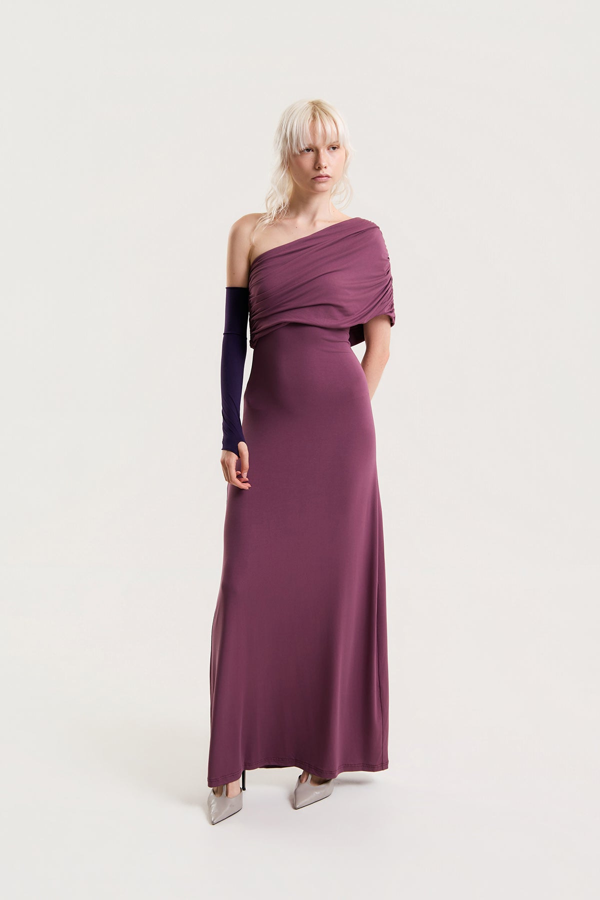 OTHER STORE Nocturne One-Shoulder Ruched Maxi Dress