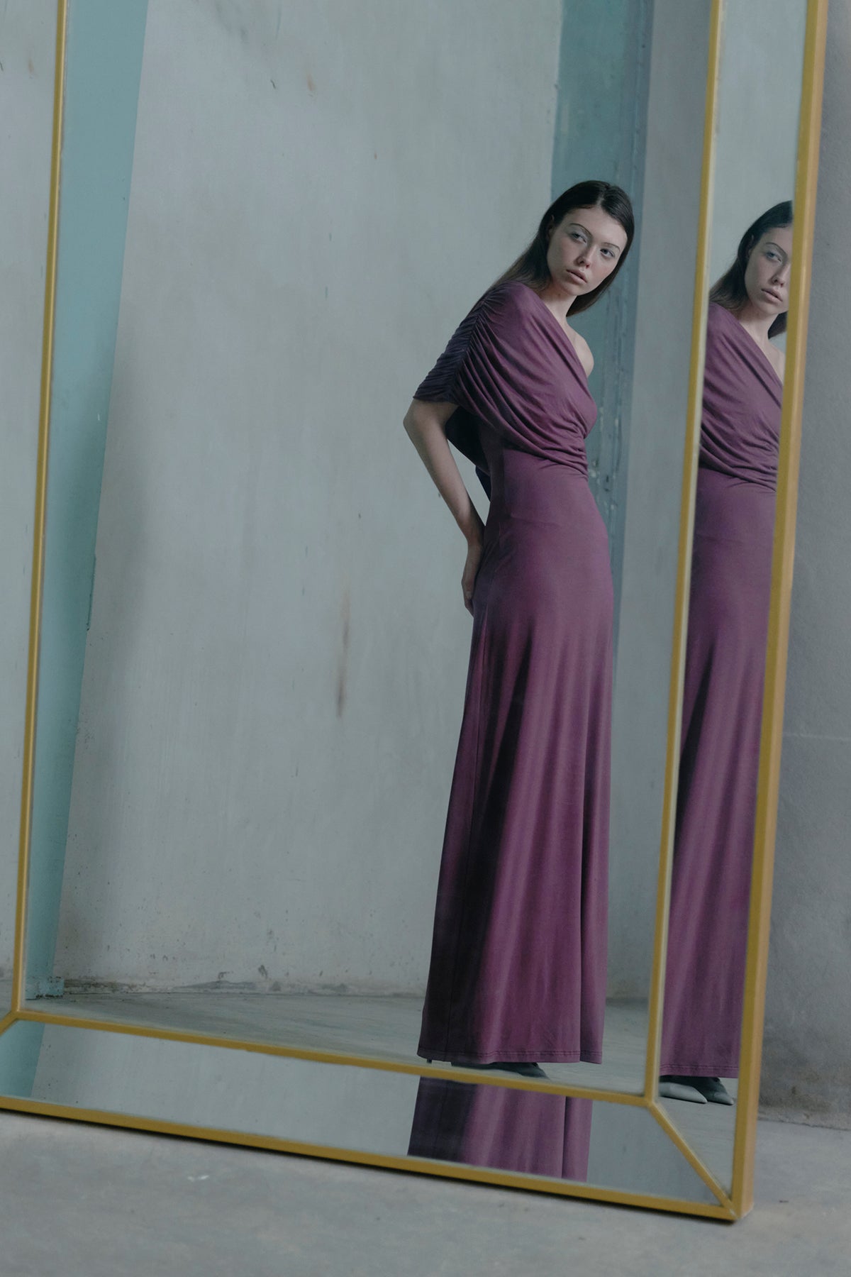 OTHER STORE Nocturne One-Shoulder Ruched Maxi Dress