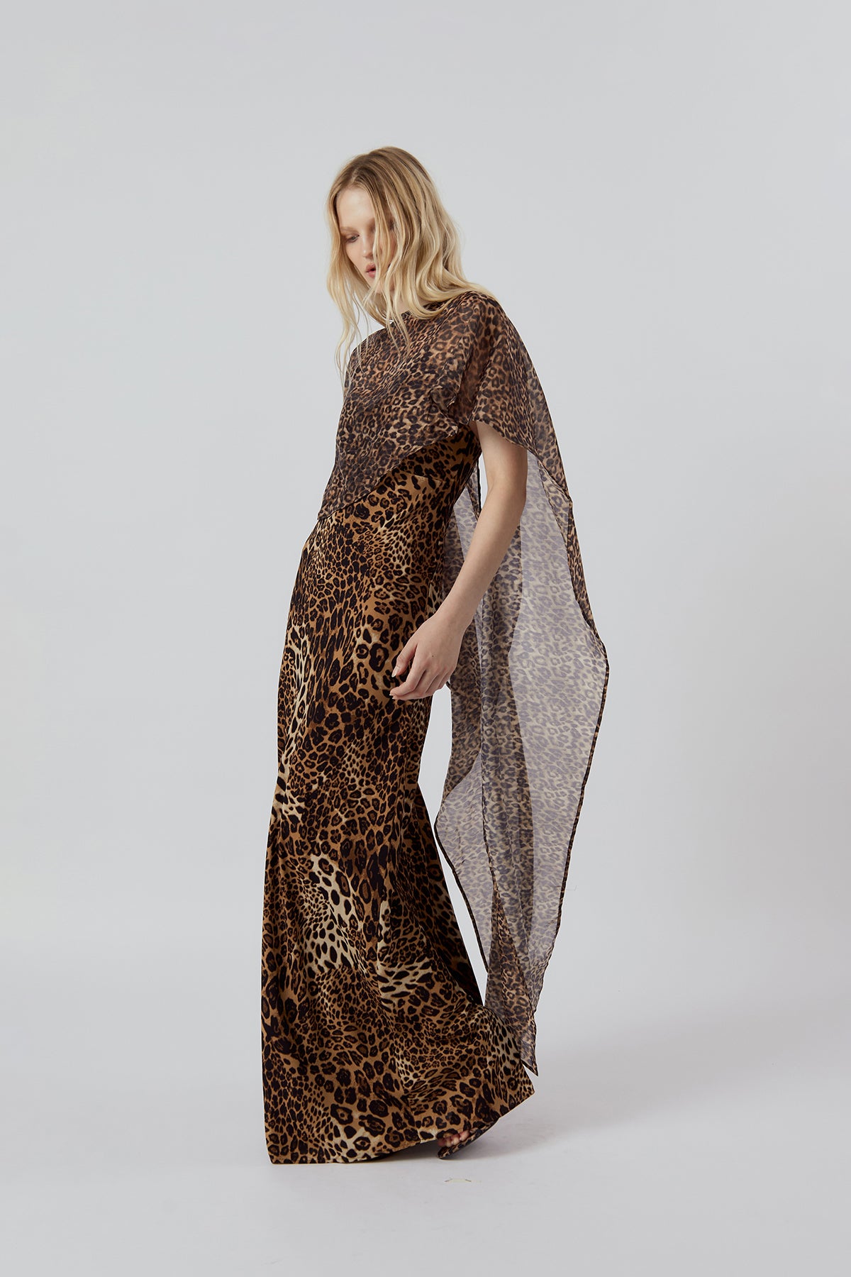 Other Store Nocturne Veil Cape in Leopard