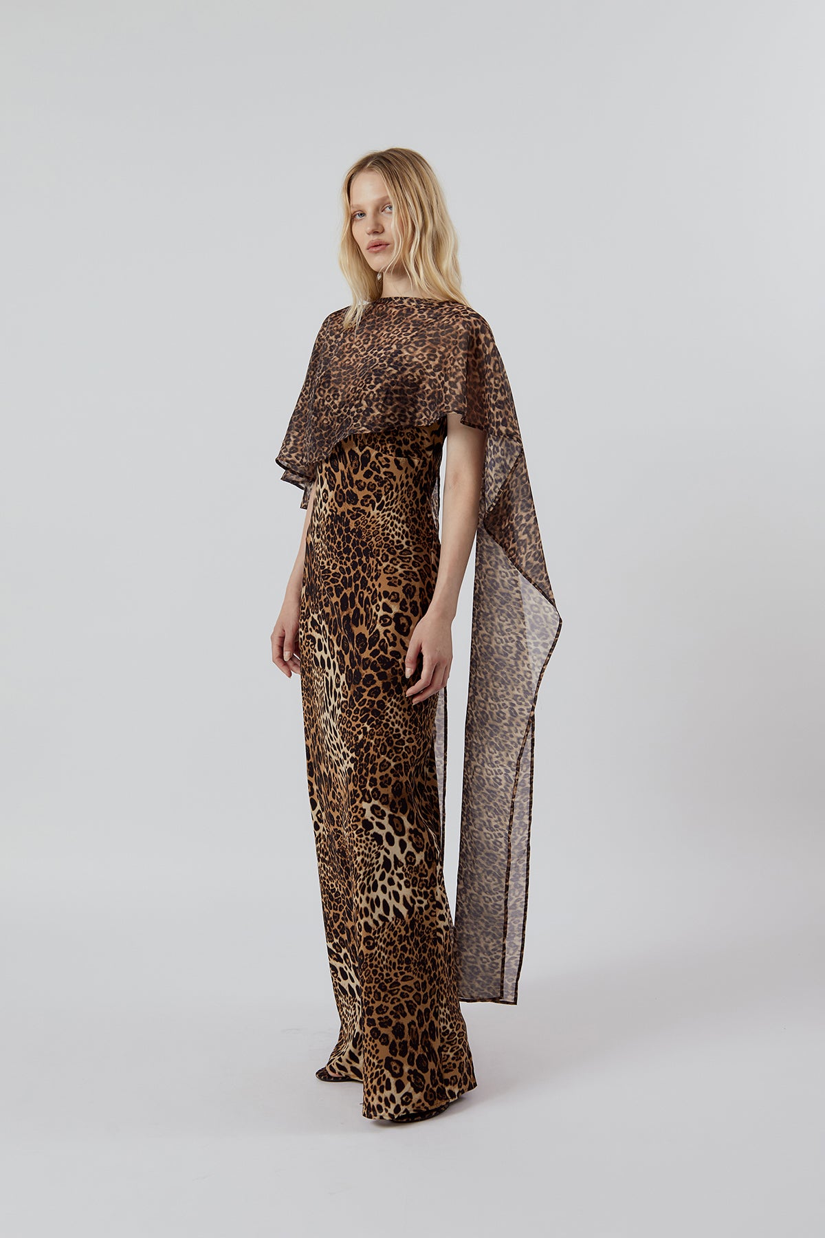 Other Store Nocturne Veil Cape in Leopard