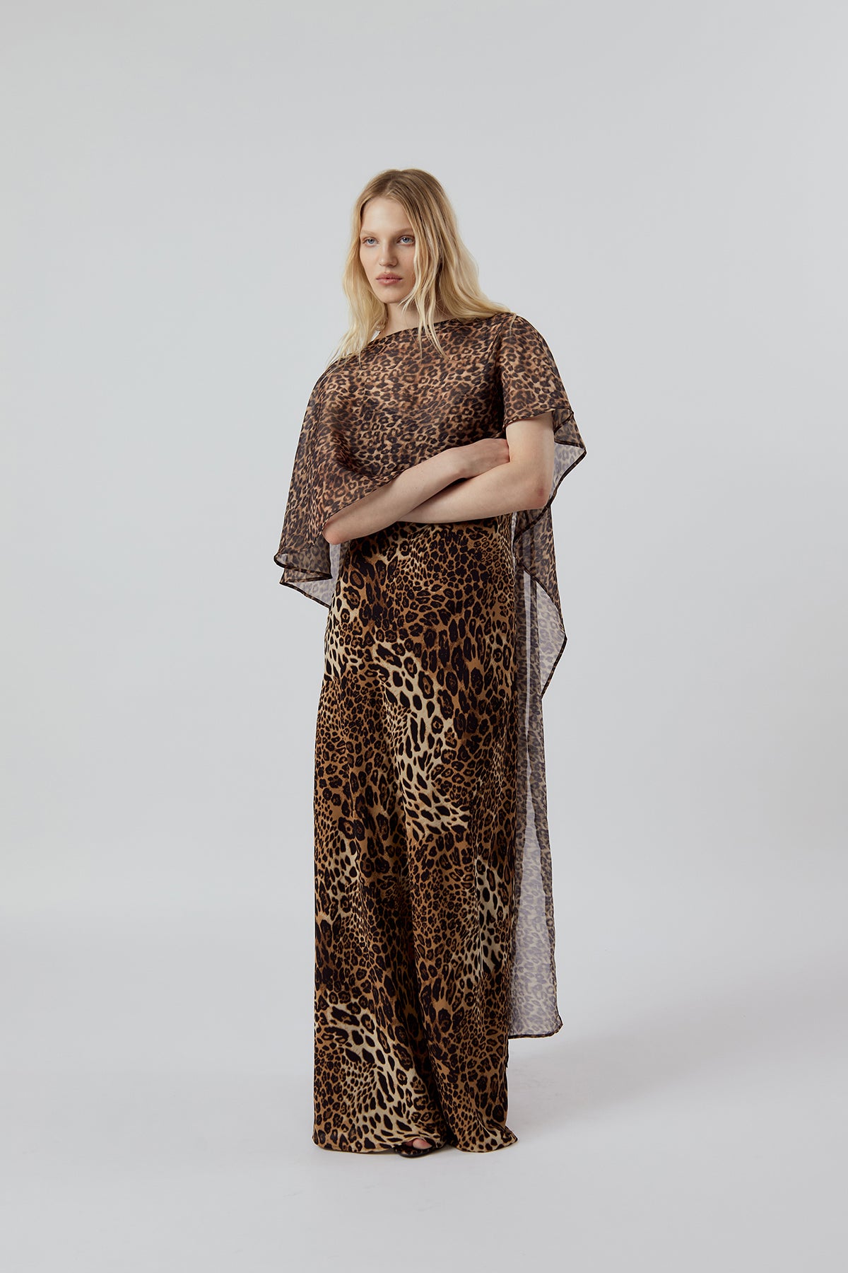Other Store Nocturne Veil Cape in Leopard