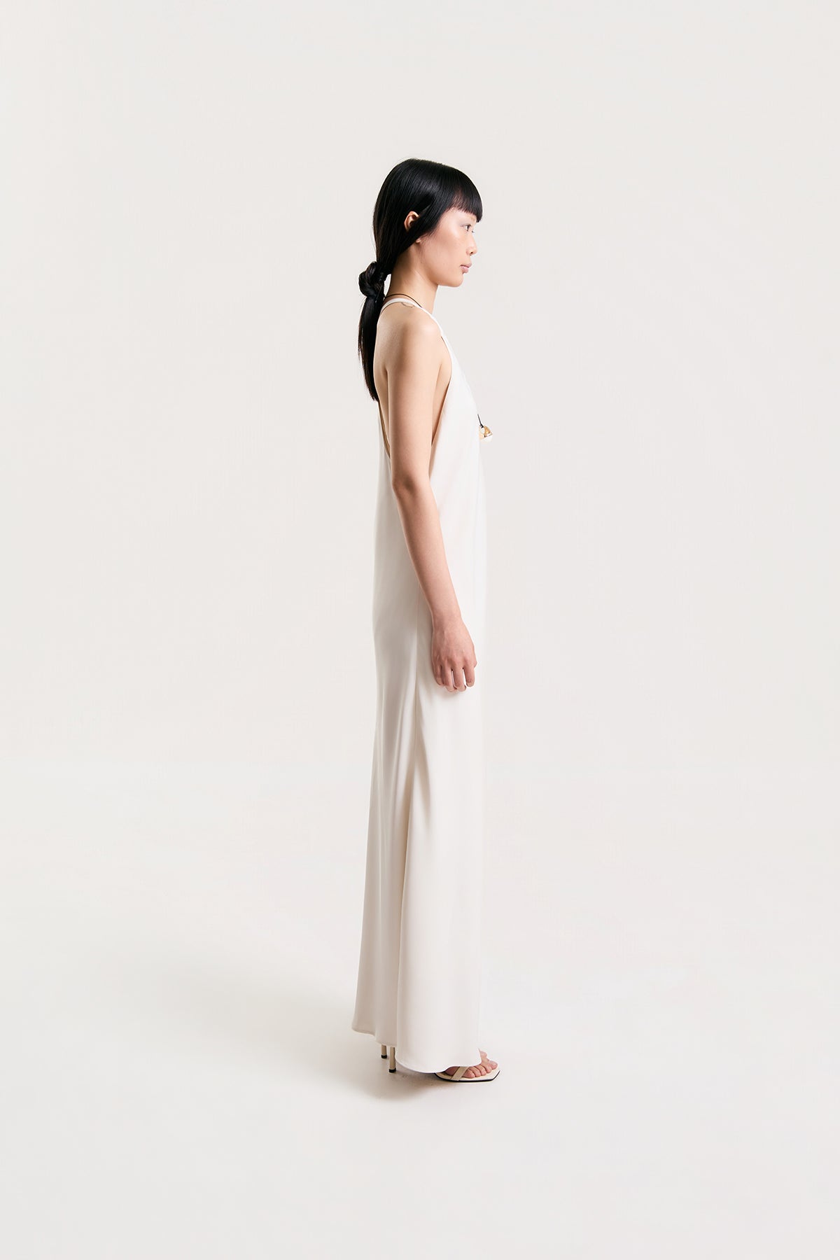 OTHER STORE Noemi Racerback Open-Back Maxi Dress in Ivory