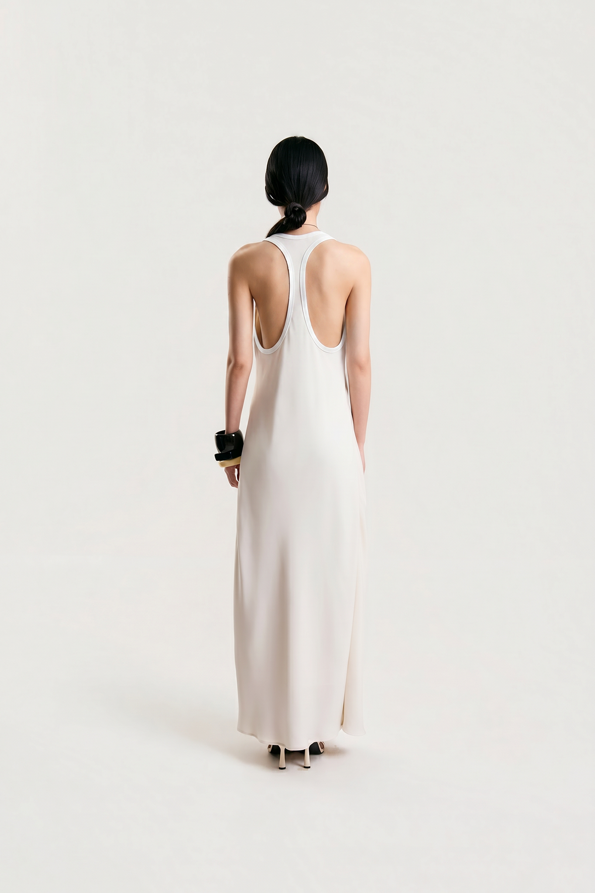 OTHER STORE Noemi Racerback Open-Back Maxi Dress in Ivory
