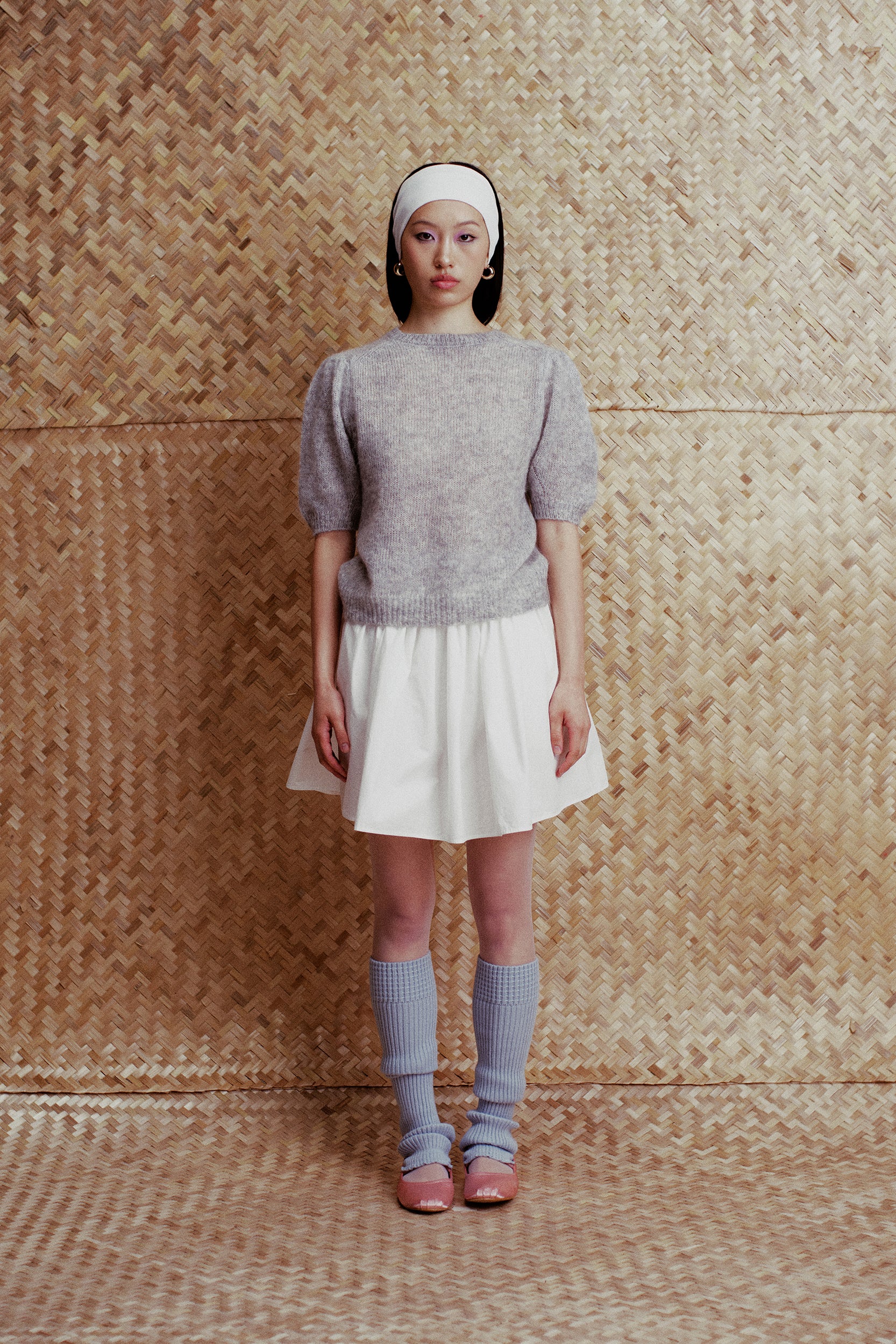 Nova Puff Sleeve Mohair Blend Crop Top