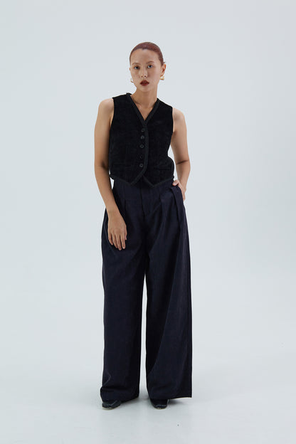 Elenora Pleated Wide-Leg Pants