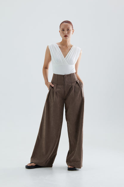 Elenora Pleated Wide-Leg Pants