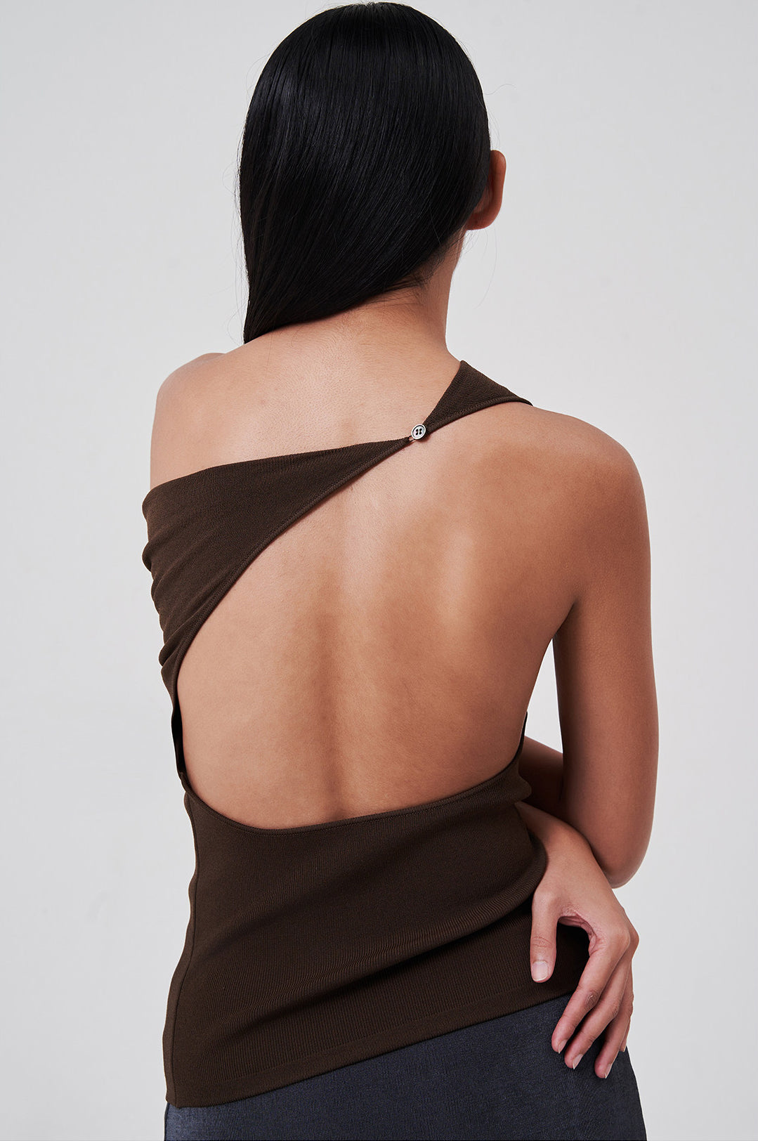 OTHER STORE Margaux Convertible Top 2-Way Wear Knit Top Truffle Brown