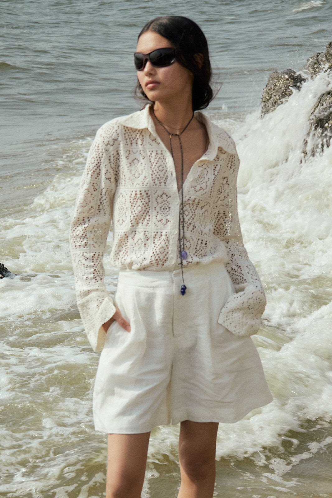 Amal Linen Shorts Off-White