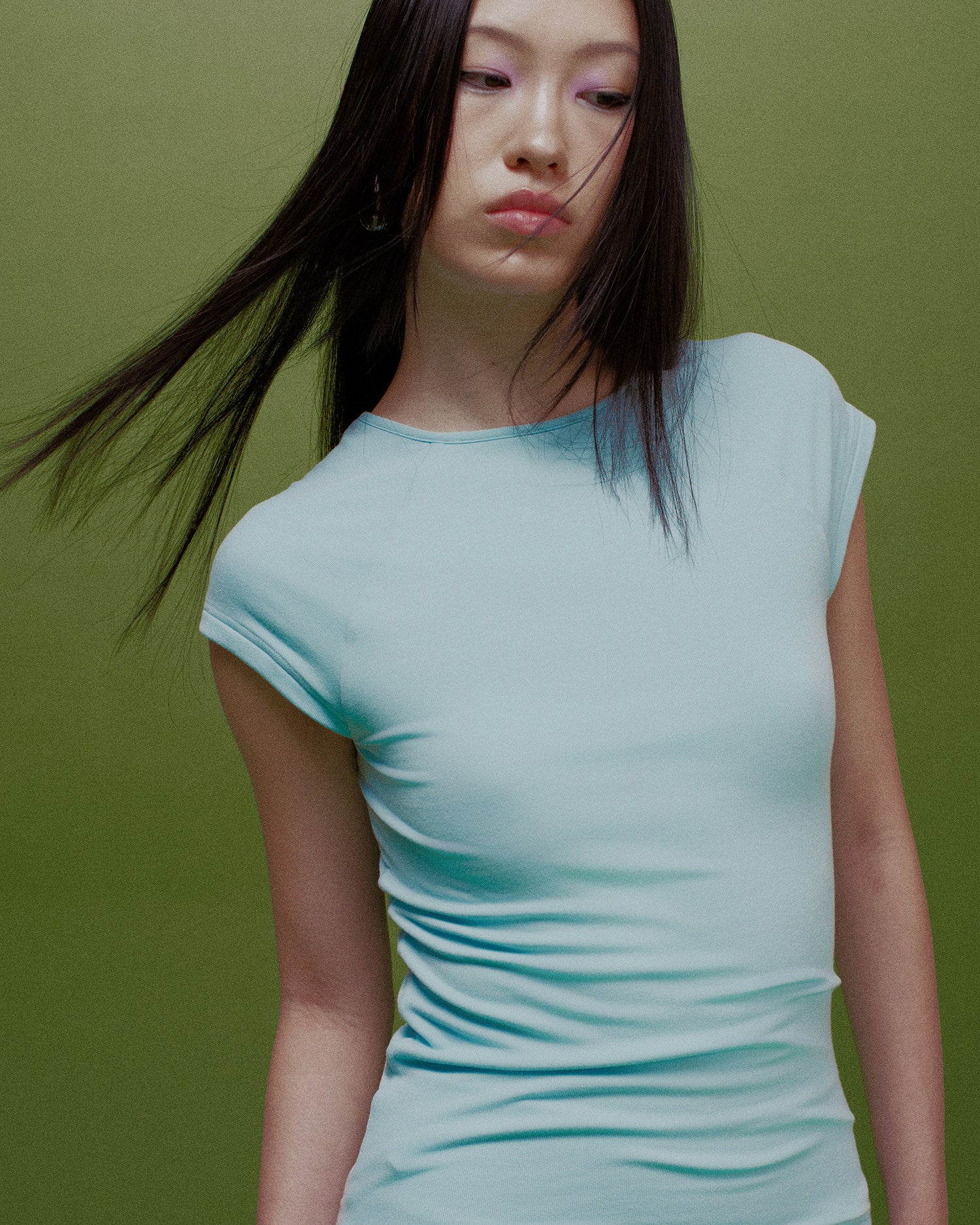 OTHER STORE Rhea Reversible Cap-Sleeve Top Sky Blue