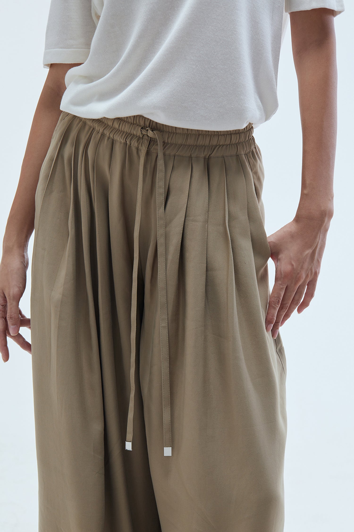 Sofia Wide-Leg Trousers Khaki