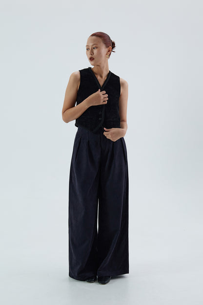 Elenora Pleated Wide-Leg Pants