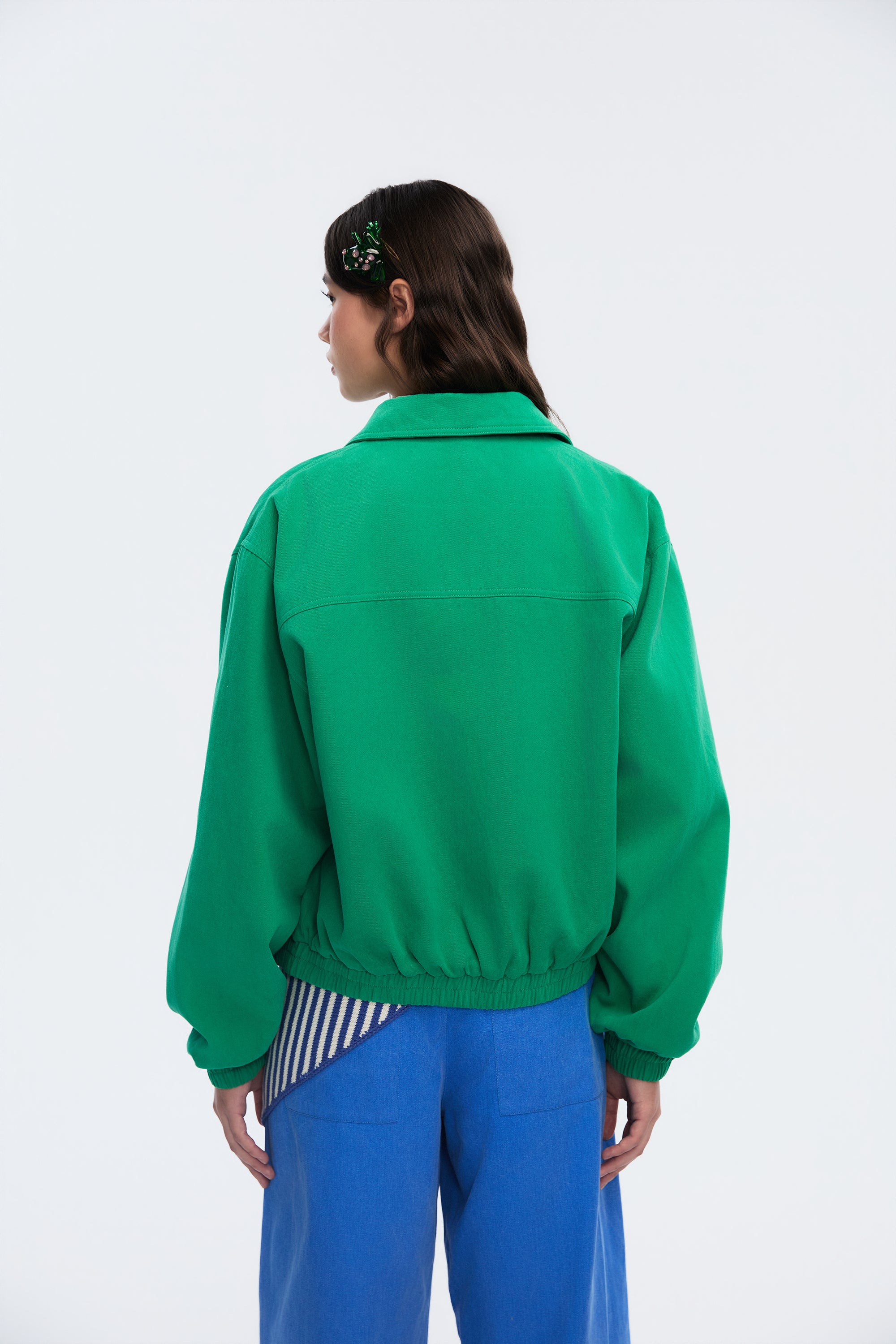 OTHER STORE Axis Double-Zipper Cropped Utility Jacket In Green