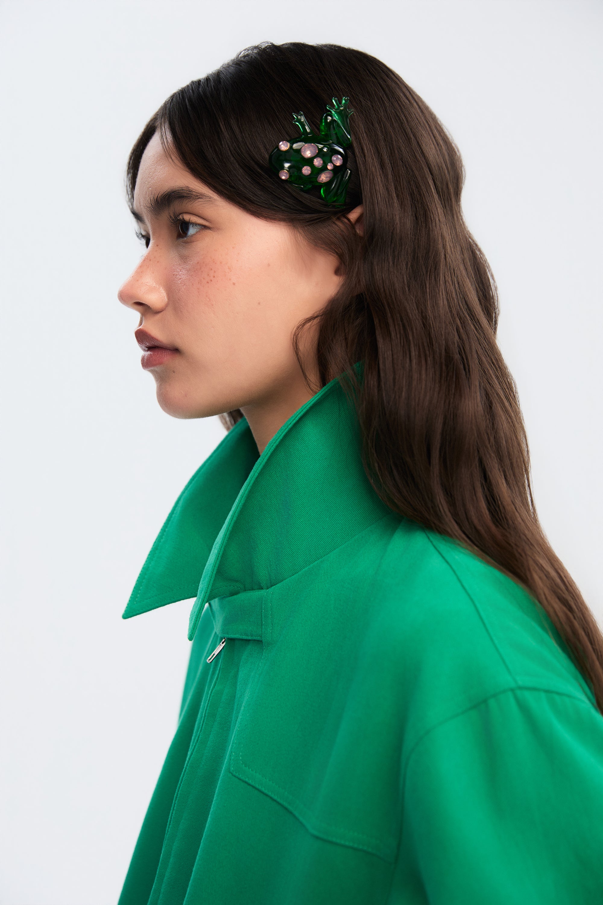 OTHER STORE Axis Double-Zipper Cropped Utility Jacket In Green