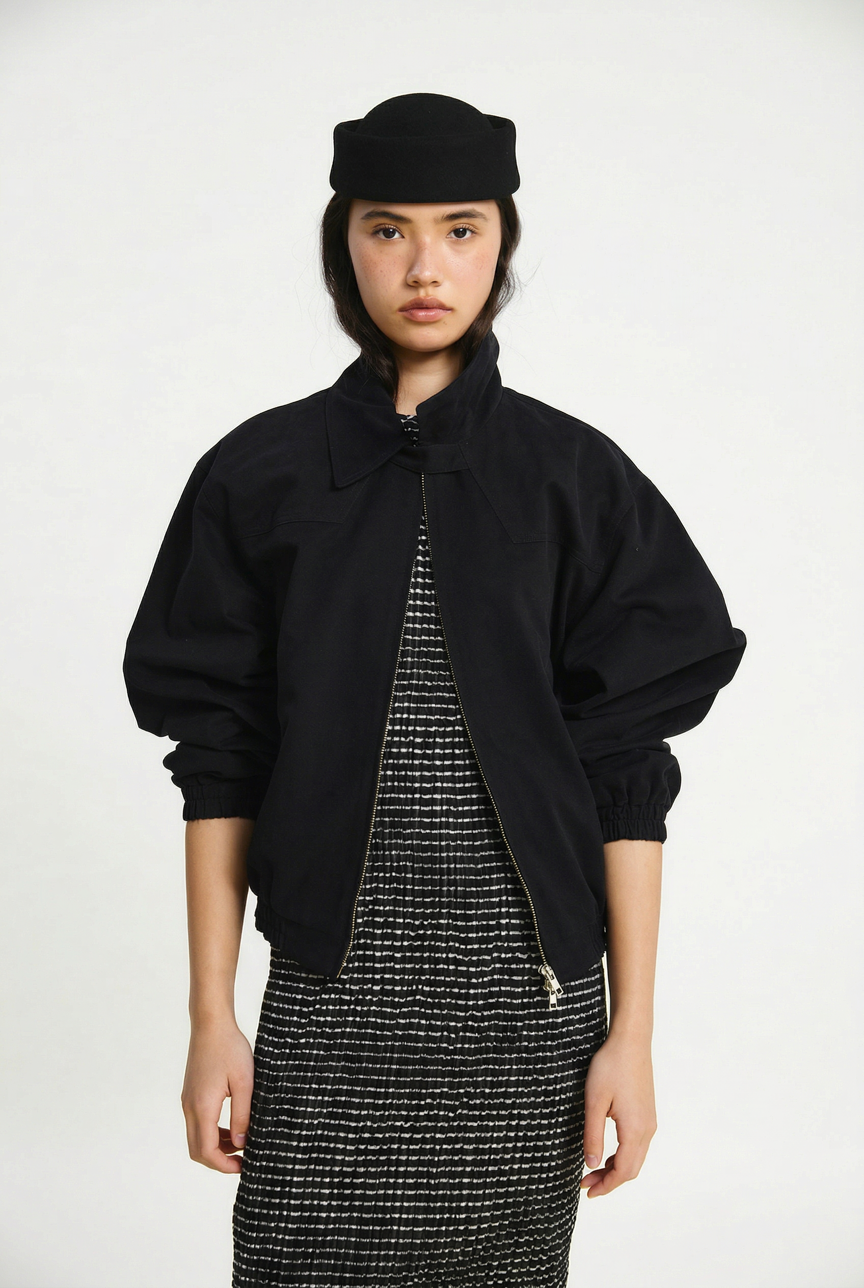 OTHER STORE Axis Double-Zipper Cropped Utility Jacket In Black