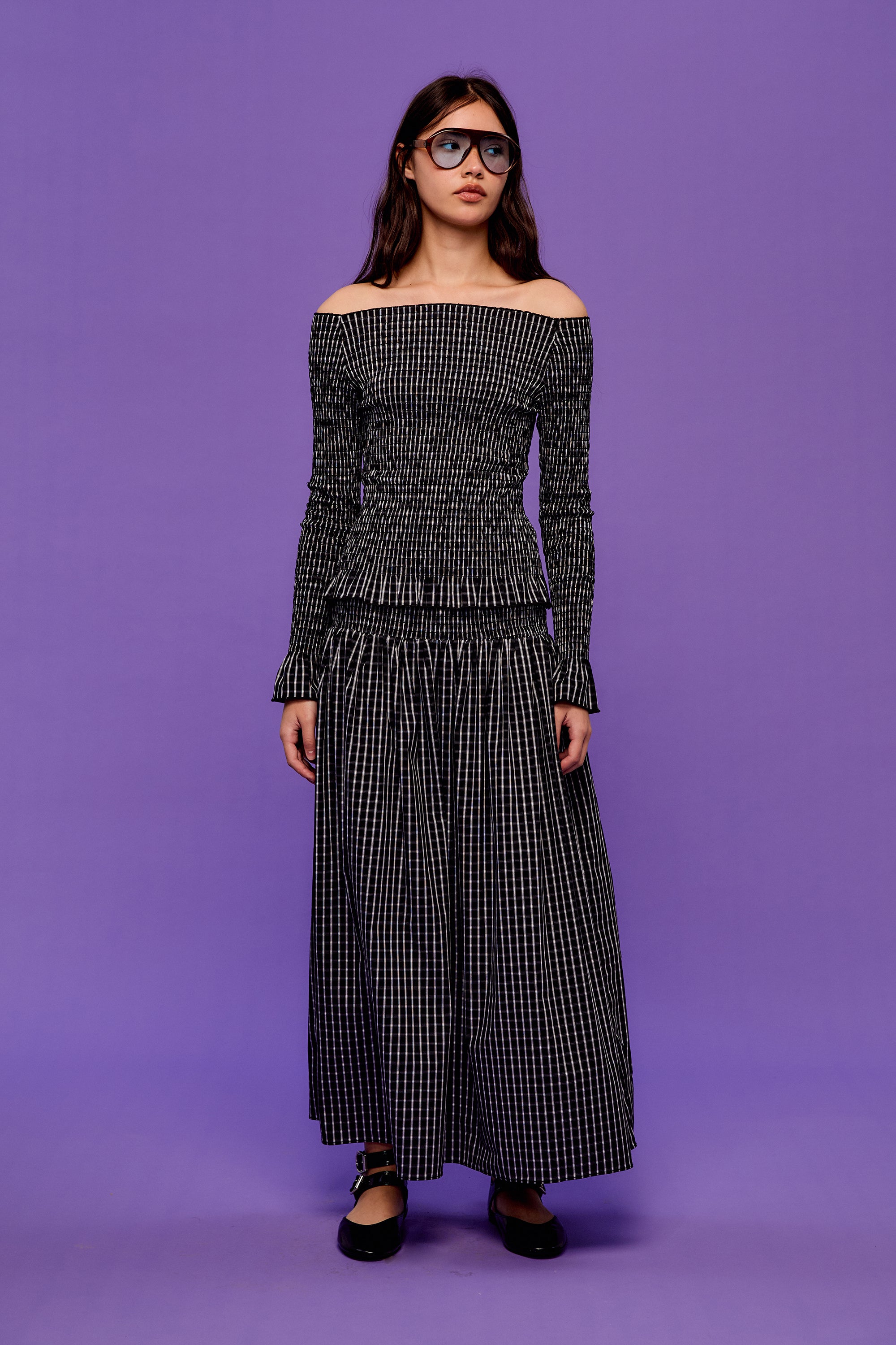 OTHER STORE Concerto Smocked Off-the-Shoulder Top