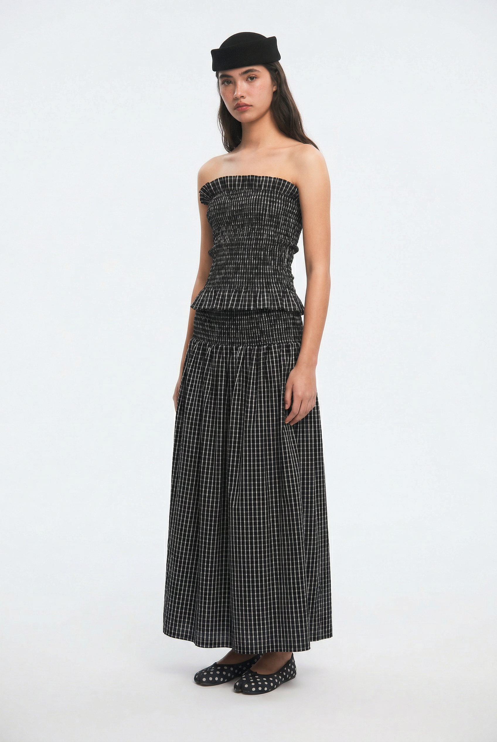 OTHER STORE Picnic Gingham Smocked Maxi Skirt