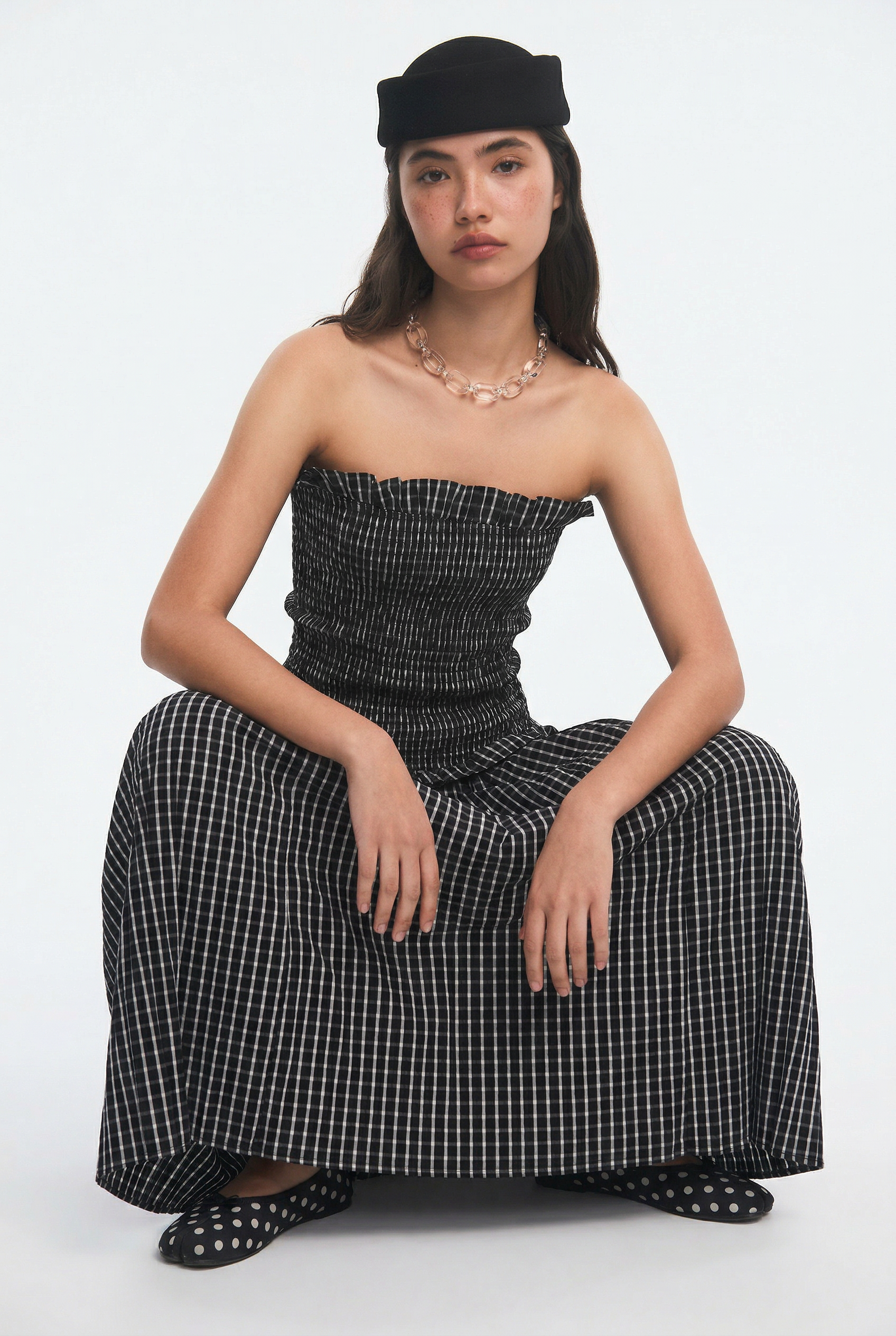 OTHER STORE Picnic Gingham Smocked Maxi Skirt